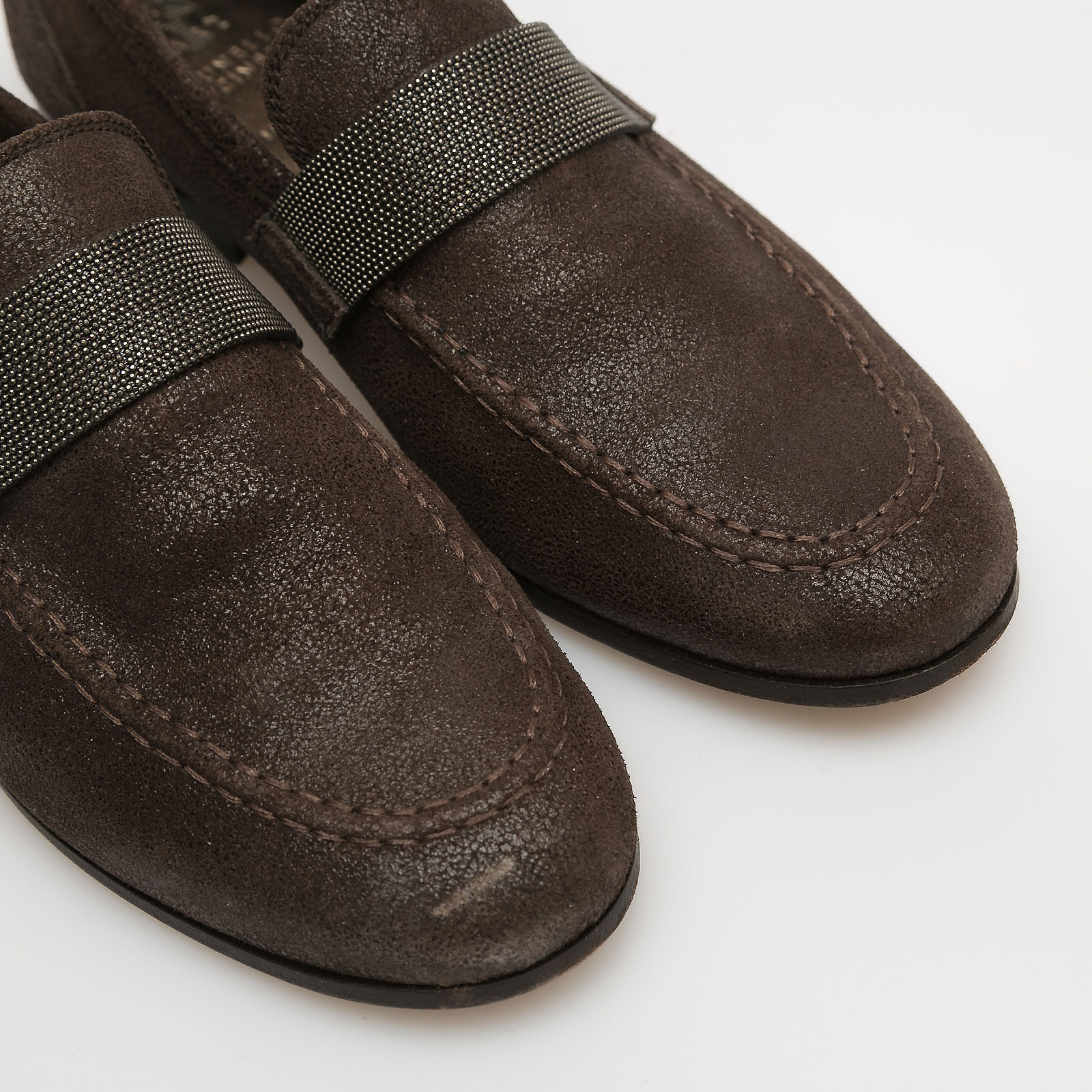 Лоферы коричневого цвета Brunello Cucinelli - фото из каталога магазина брендовой одежды Second Friend Store Лоферы Brunello Cucinelli - купить оригинал в секонд-хенде SFS - 4