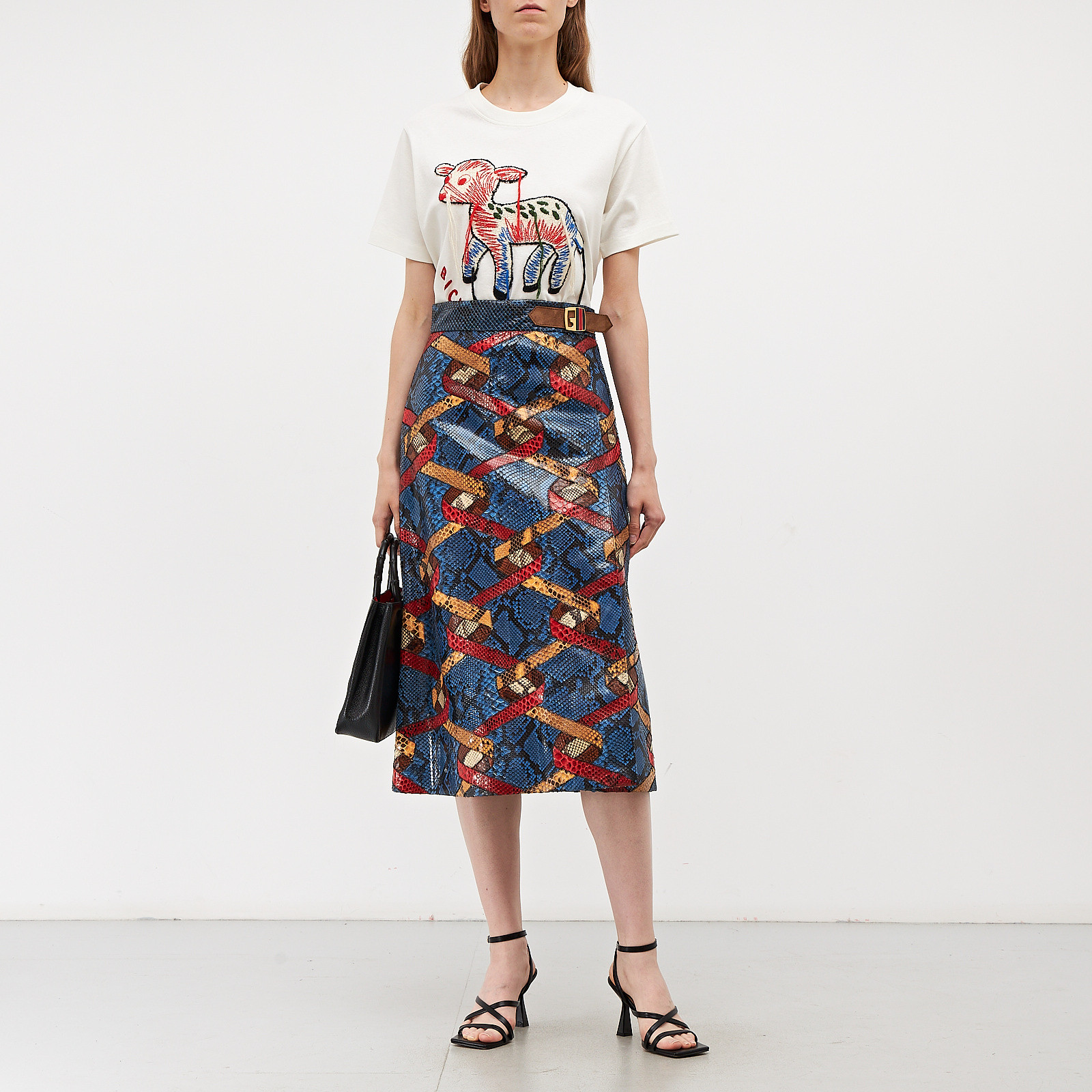 Юбка синего цвета Gucci - фото из каталога магазина брендовой одежды Second Friend Store Юбка Gucci - купить оригинал в секонд-хенде SFS - 2