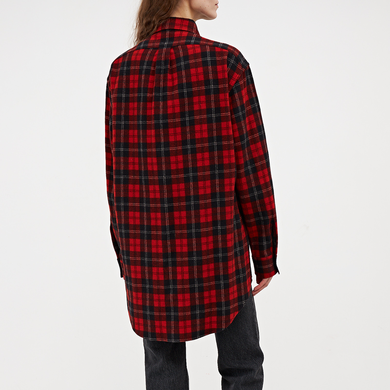 Рубашка красного цвета Saint Laurent - фото из каталога магазина брендовой одежды Second Friend Store Рубашка Saint Laurent - купить оригинал в секонд-хенде SFS - 3