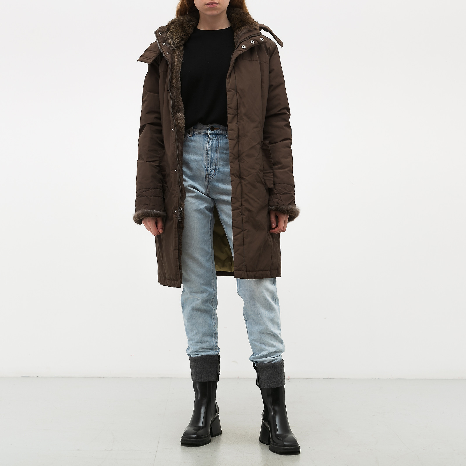 Парка зеленого цвета Woolrich - фото из каталога магазина брендовой одежды Second Friend Store Парка Woolrich - купить оригинал в секонд-хенде SFS - 2