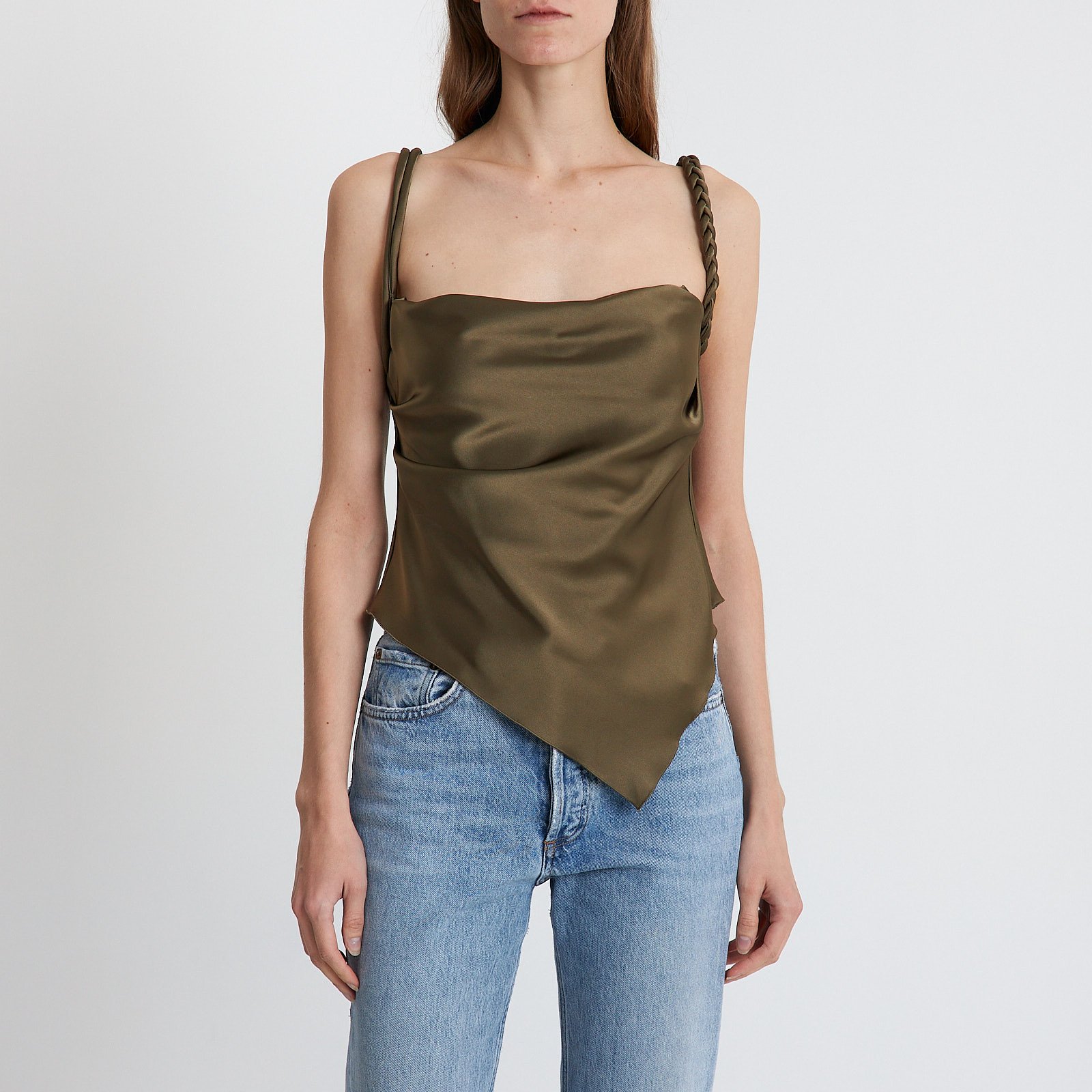 Топ зеленого цвета Nanushka - фото из каталога магазина брендовой одежды Second Friend Store Топ Nanushka - купить оригинал в секонд-хенде SFS - 1