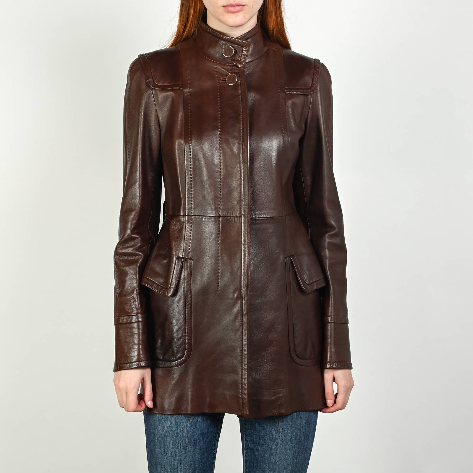Кожаное пальто Gucci - купить оригинал в секонд-хенде SFS