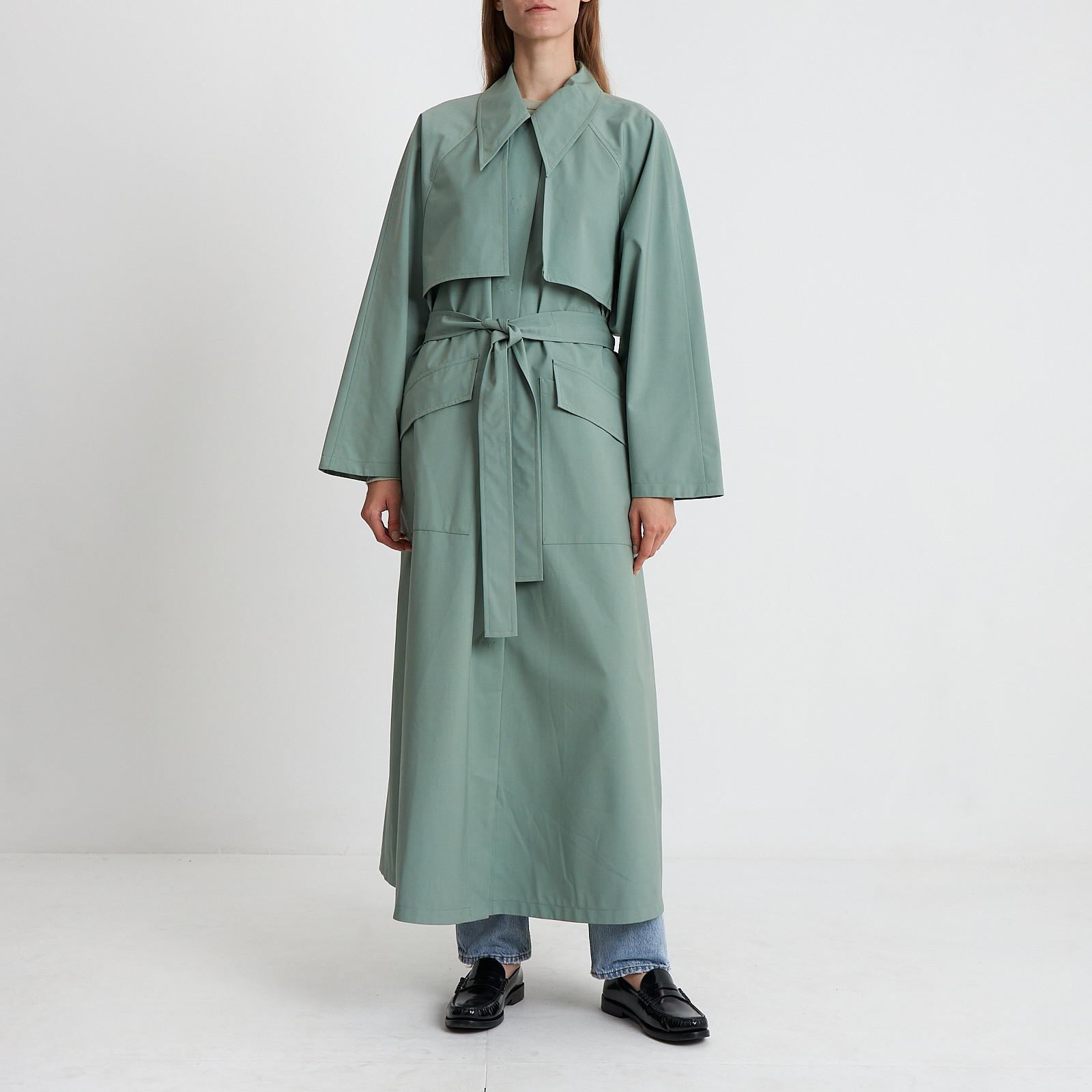 Тренч зеленого цвета Alena Akhmadullina - фото из каталога магазина брендовой одежды Second Friend Store Тренч Alena Akhmadullina - купить оригинал в секонд-хенде SFS - 1