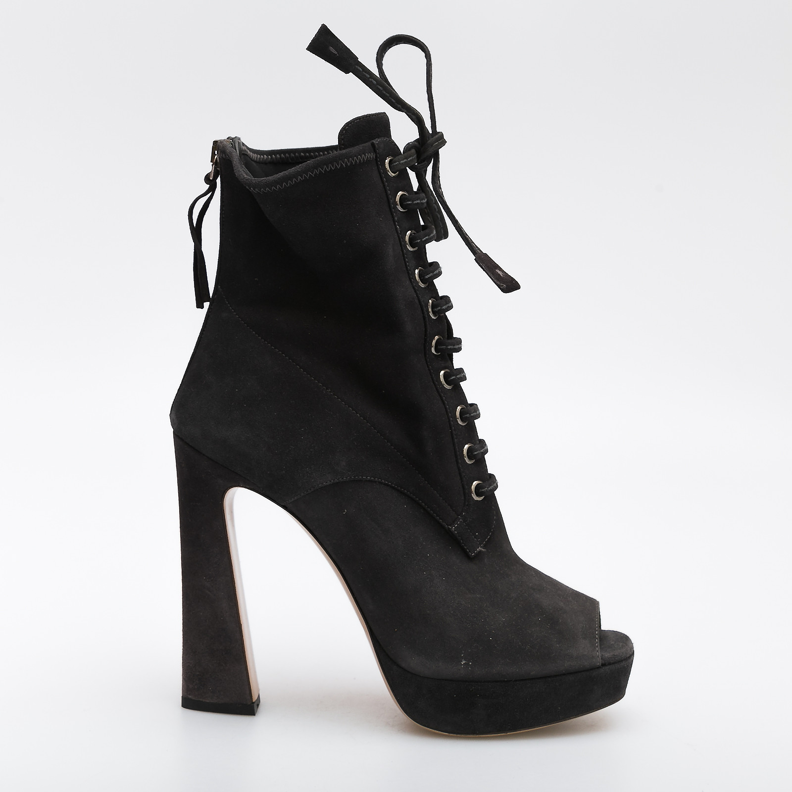 Ботильоны серого цвета Miu Miu - фото из каталога магазина брендовой одежды Second Friend Store Ботильоны Miu Miu - купить оригинал в секонд-хенде SFS - 1