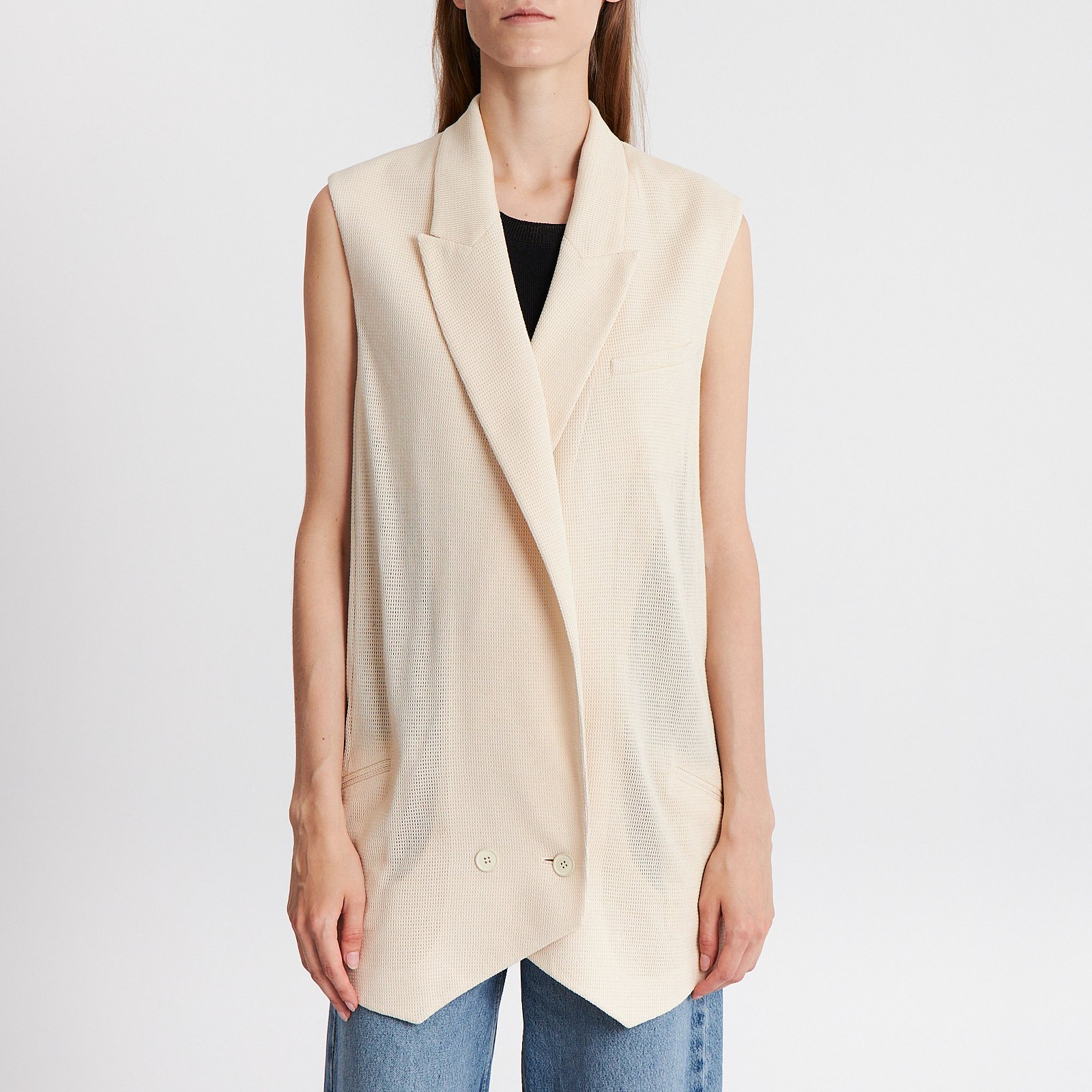 Жилет бежевого цвета Alexander Wang - фото из каталога магазина брендовой одежды Second Friend Store Жилет Alexander Wang - купить оригинал в секонд-хенде SFS - 1