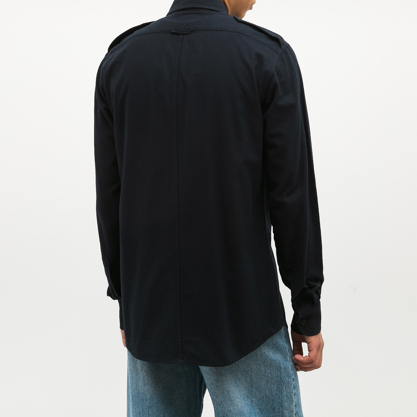 Рубашка синего цвета Dries Van Noten - фото из каталога магазина брендовой одежды Second Friend Store Рубашка Dries Van Noten - купить оригинал в секонд-хенде SFS - 2