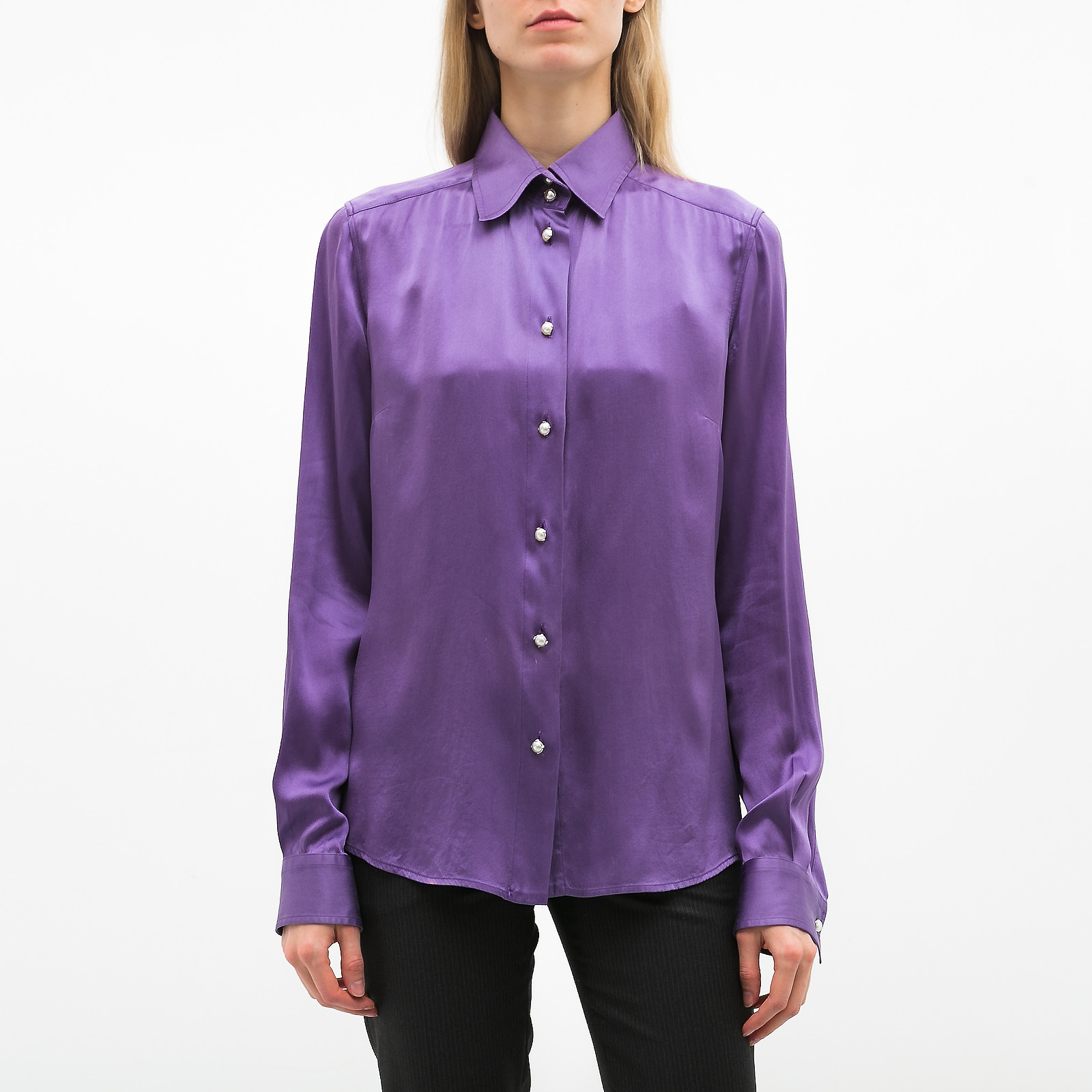 Рубашка фиолетового цвета Dolce&Gabbana - фото из каталога магазина брендовой одежды Second Friend Store Рубашка Dolce&Gabbana - купить оригинал в секонд-хенде SFS - 1