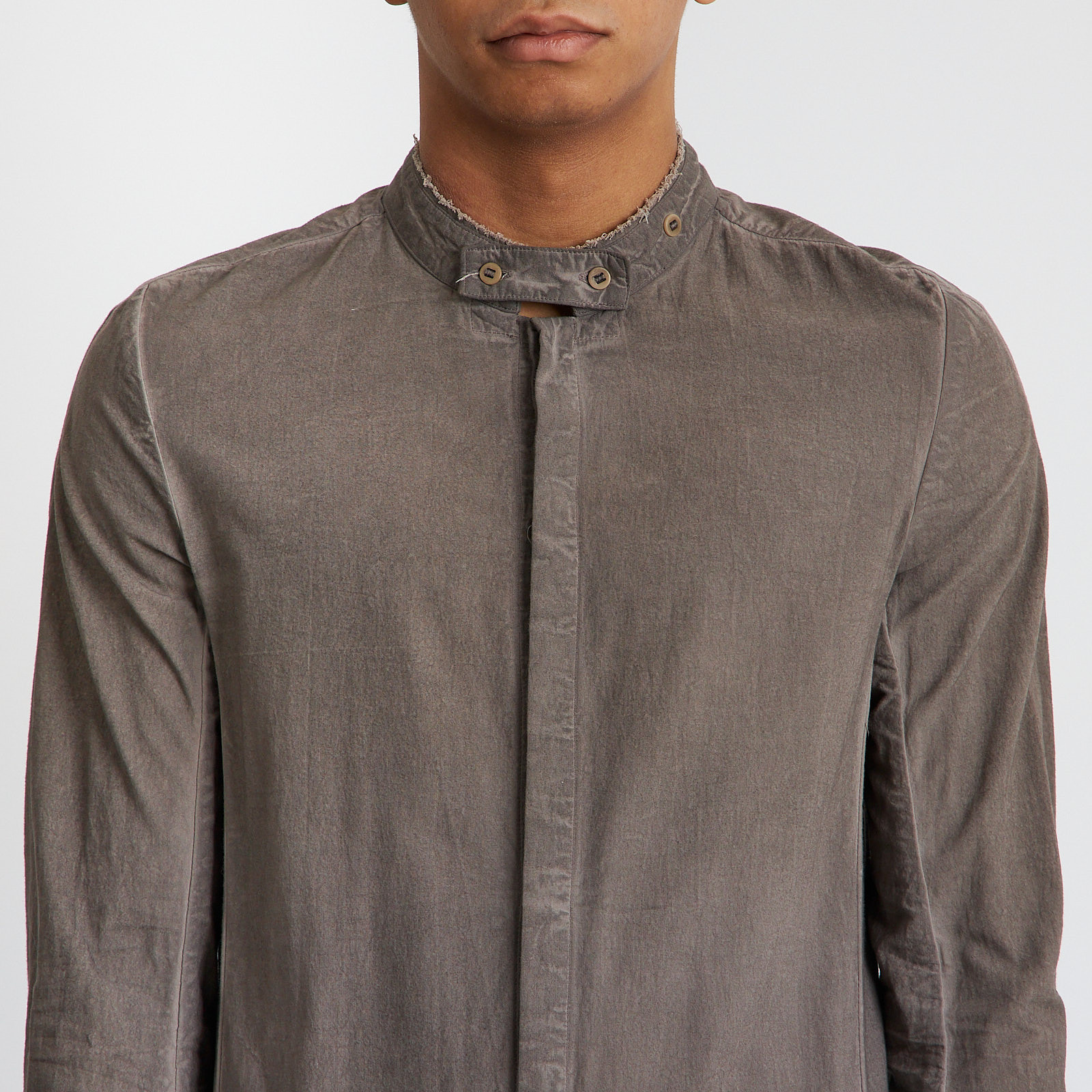 Рубашка серого цвета Boris Bidjan Saberi - фото из каталога магазина брендовой одежды Second Friend Store Рубашка Boris Bidjan Saberi - купить оригинал в секонд-хенде SFS - 4