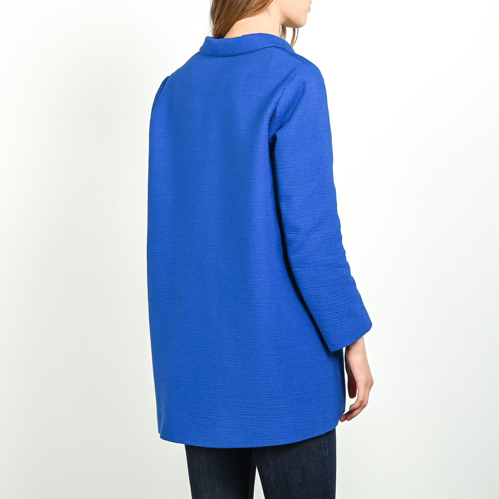 Полупальто синего цвета Maje - фото из каталога магазина брендовой одежды Second Friend Store Полупальто Maje - купить оригинал в секонд-хенде SFS - 2