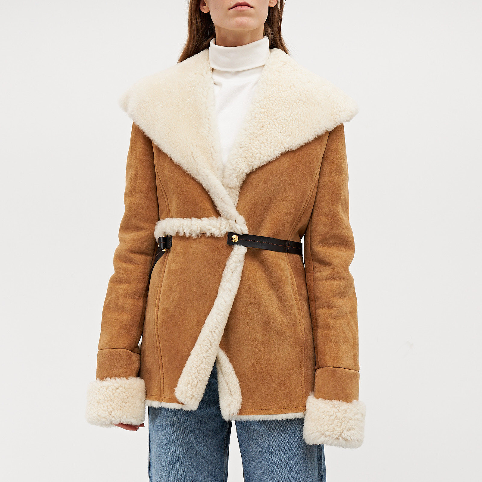 Дубленка коричневого цвета Loewe - фото из каталога магазина брендовой одежды Second Friend Store Дубленка Loewe - купить оригинал в секонд-хенде SFS - 1