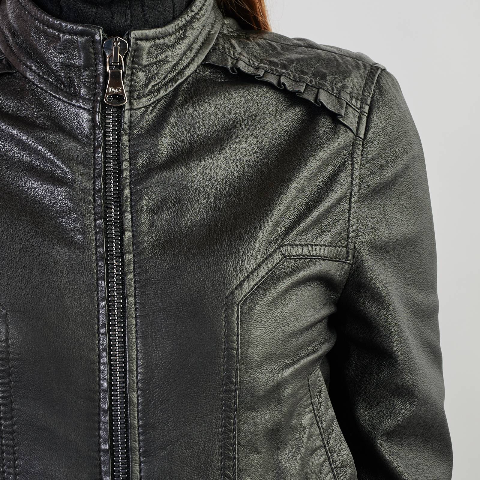 Кожаная куртка D&G - купить оригинал в секонд-хенде SFS