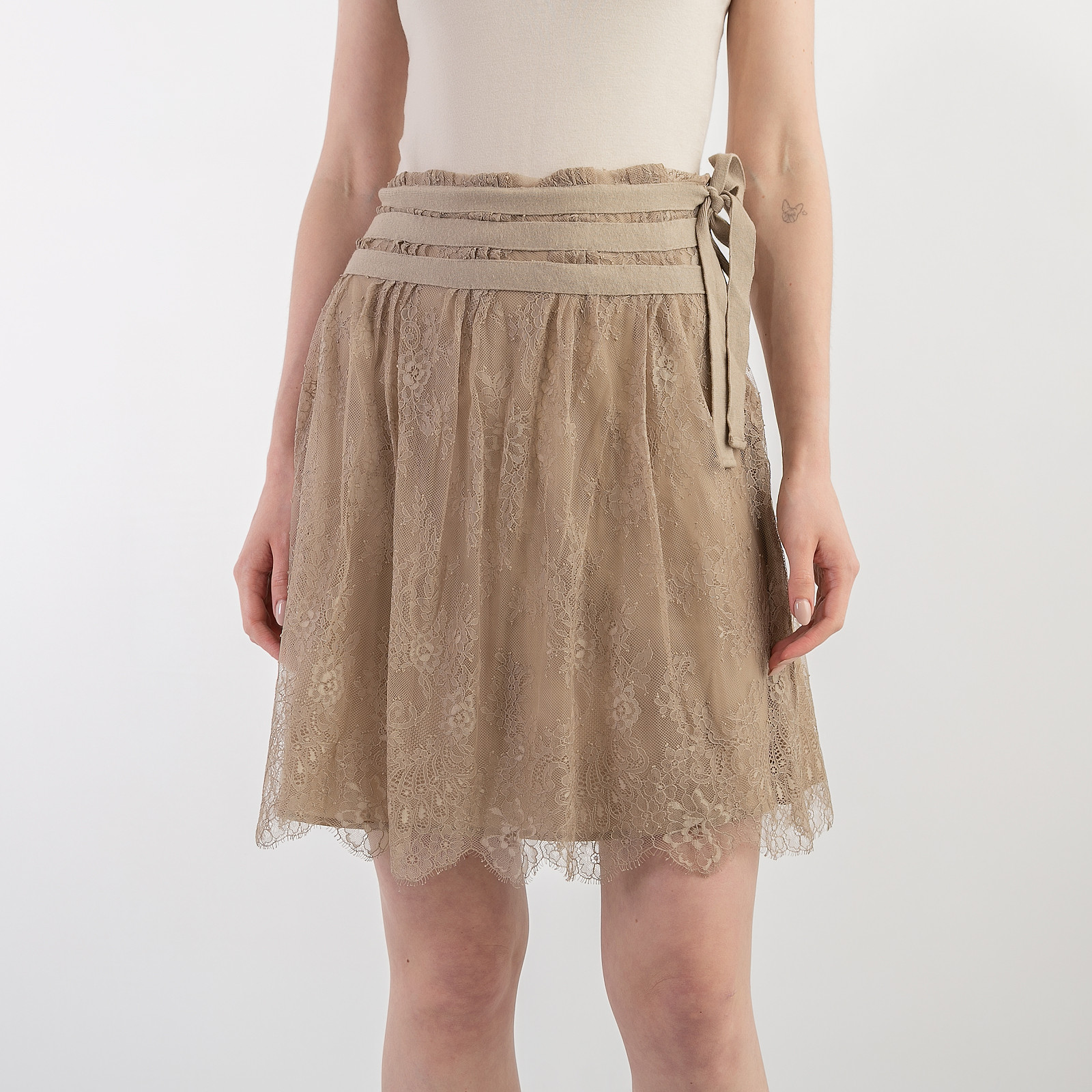 Юбка бежевого цвета Twin Set - фото из каталога магазина брендовой одежды Second Friend Store Юбка Twin Set - купить оригинал в секонд-хенде SFS - 1