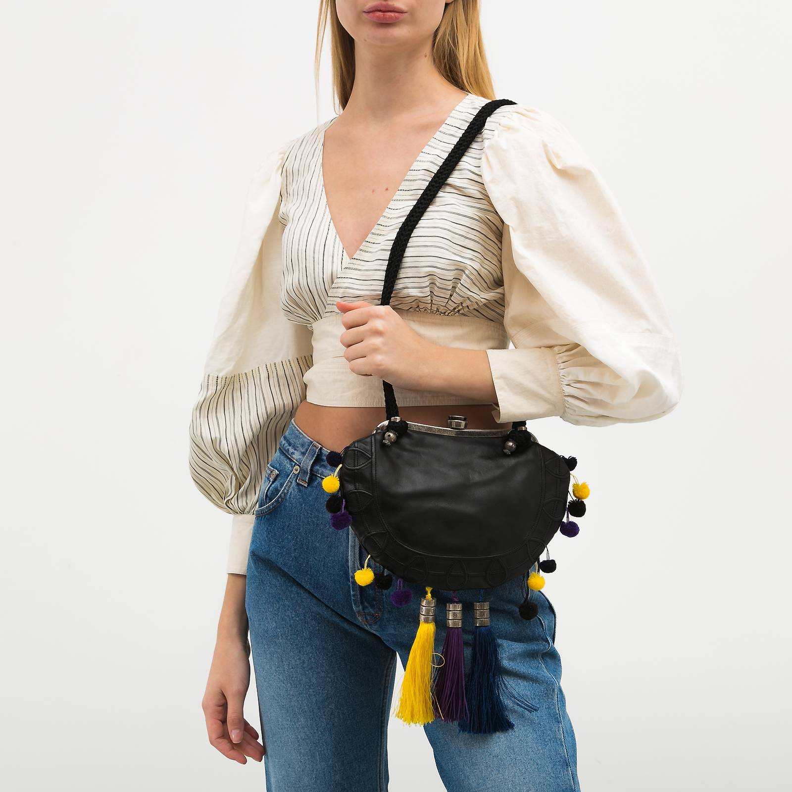 Сумка черного цвета Galliano - фото из каталога магазина брендовой одежды Second Friend Store Сумка Galliano - купить оригинал в секонд-хенде SFS - 2