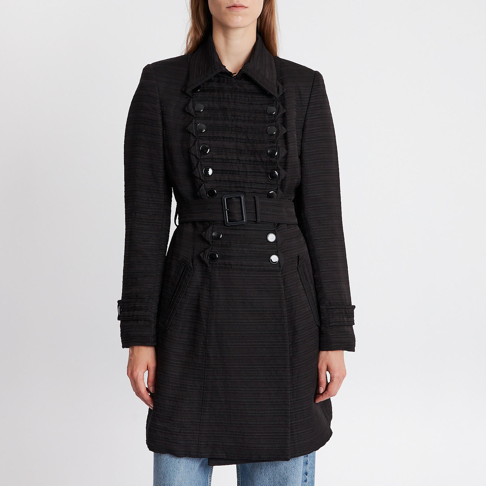 Плащ черного цвета Burberry Prorsum - фото из каталога магазина брендовой одежды Second Friend Store Плащ Burberry Prorsum - купить оригинал в секонд-хенде SFS - 1