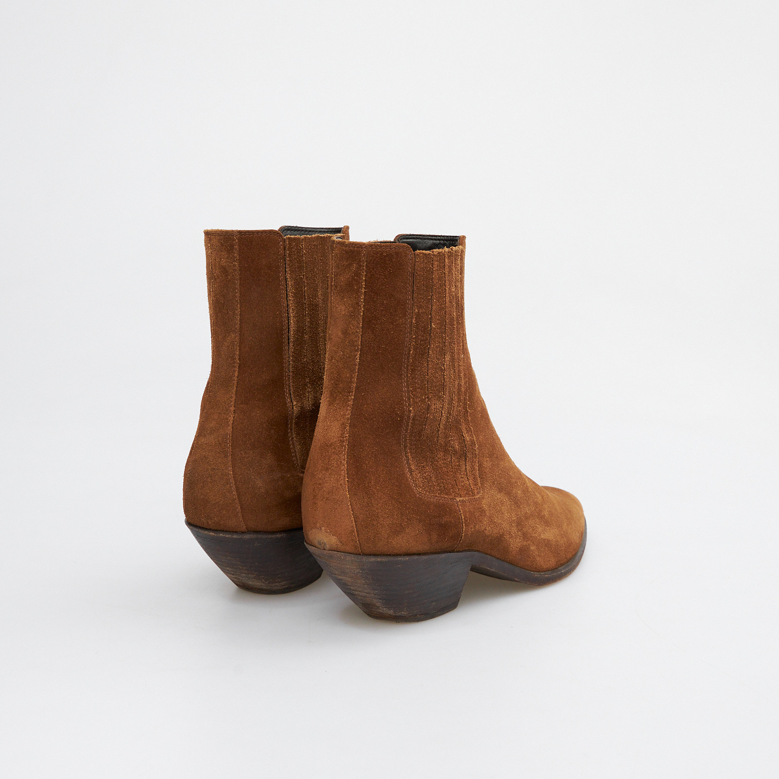 Ботильоны  коричневого цвета Saint Laurent - фото из каталога магазина брендовой одежды Second Friend Store Ботильоны Saint Laurent - купить оригинал в секонд-хенде SFS - 3