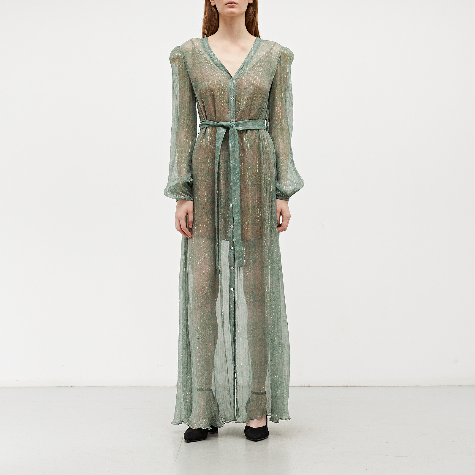 Платье зеленого цвета Ulyana Sergeenko - фото из каталога магазина брендовой одежды Second Friend Store Платье Ulyana Sergeenko - купить оригинал в секонд-хенде SFS - 1