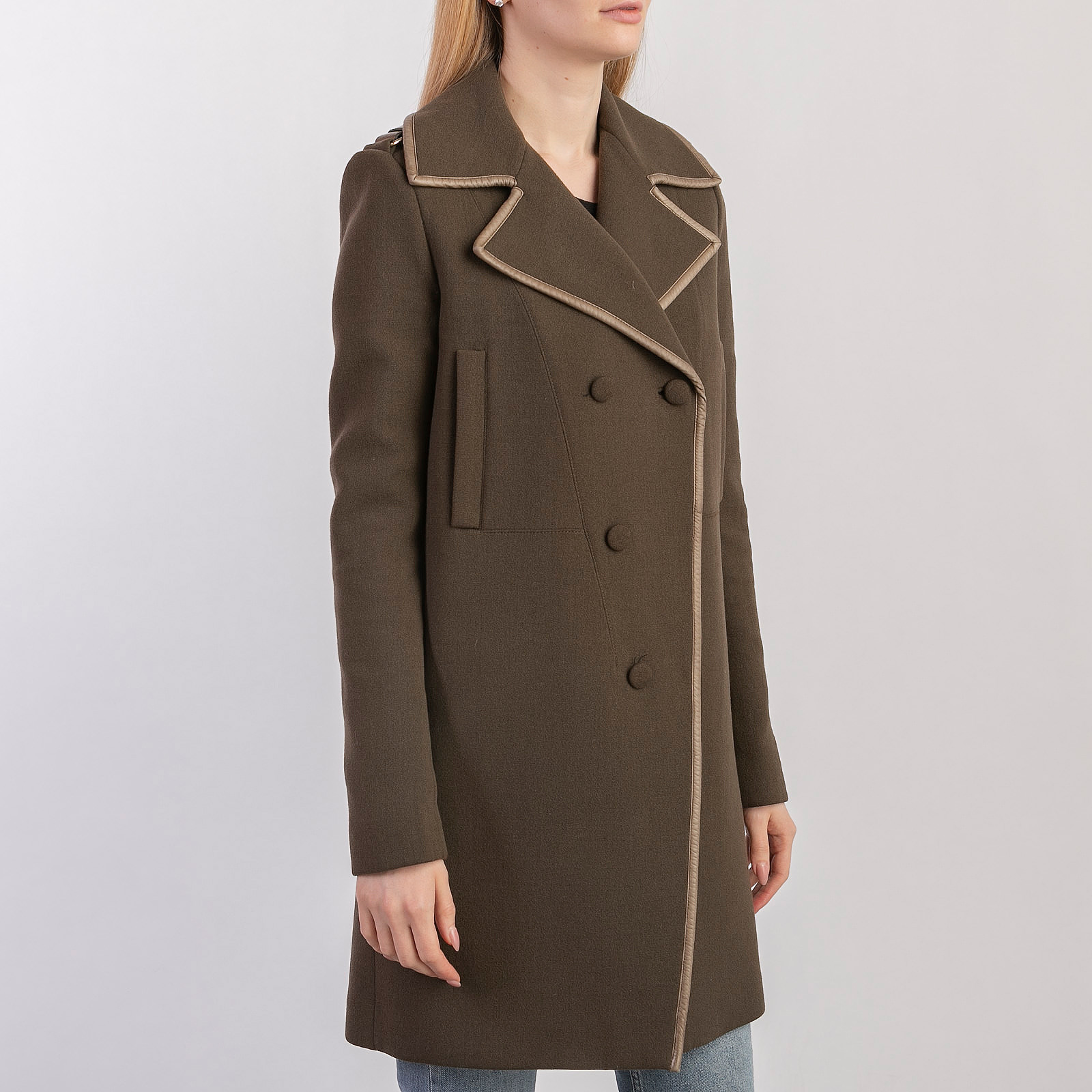 Пальто зеленого цвета Givenchy - фото из каталога магазина брендовой одежды Second Friend Store Пальто Givenchy - купить оригинал в секонд-хенде SFS - 3