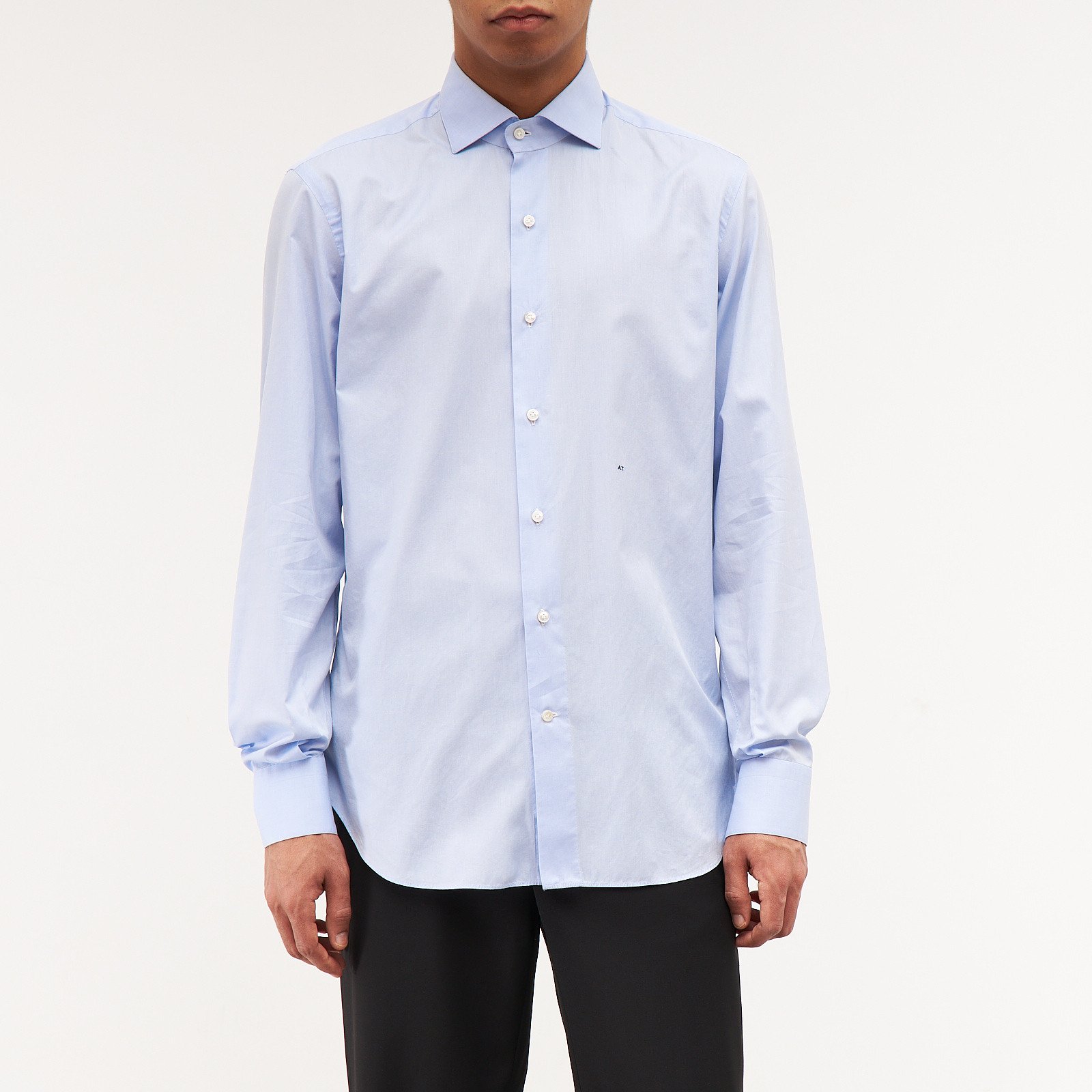 Рубашка голубого цвета Loro Piana - фото из каталога магазина брендовой одежды Second Friend Store Рубашка Loro Piana - купить оригинал в секонд-хенде SFS - 1