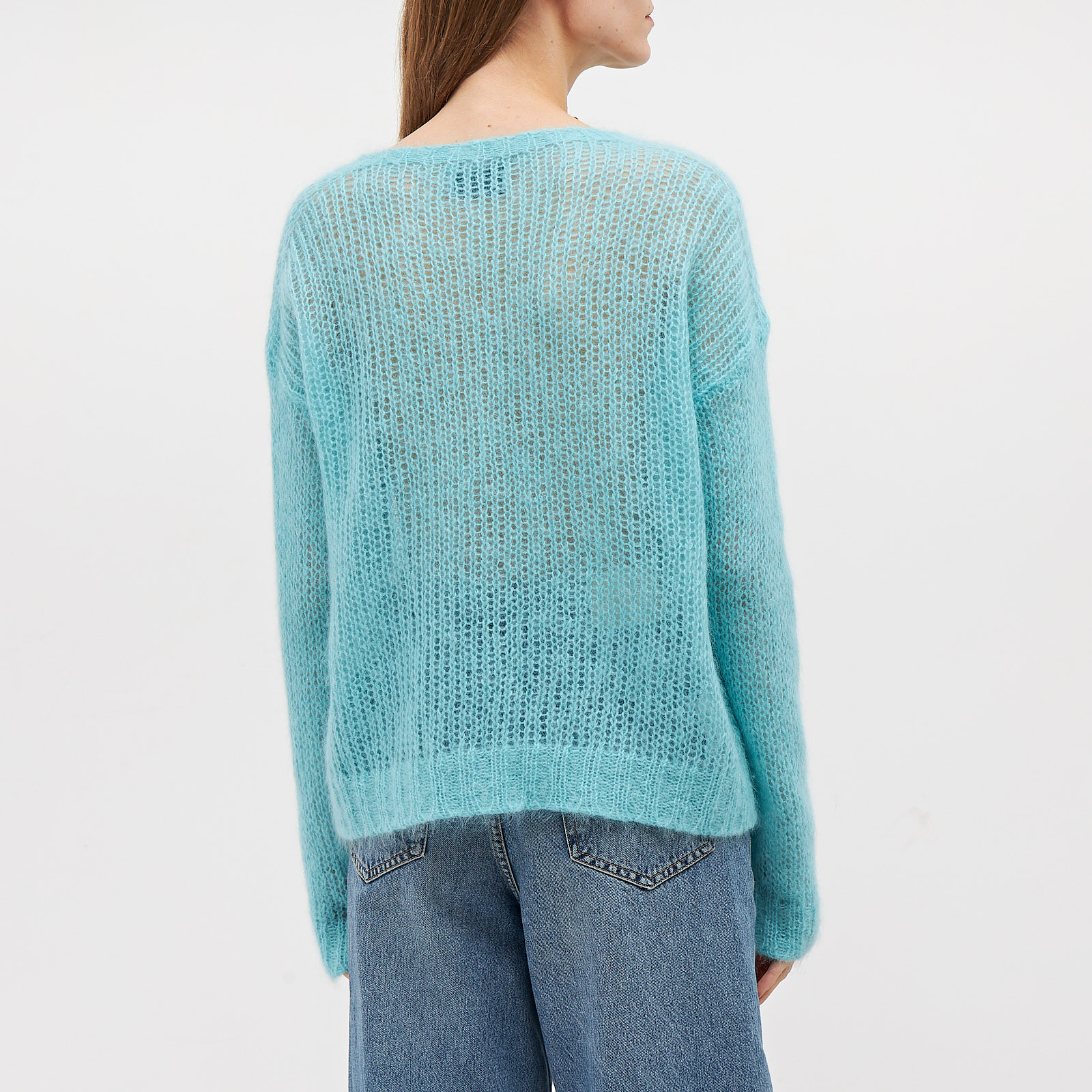 Свитер голубого цвета Prada - фото из каталога магазина брендовой одежды Second Friend Store Свитер Prada - купить оригинал в секонд-хенде SFS - 3