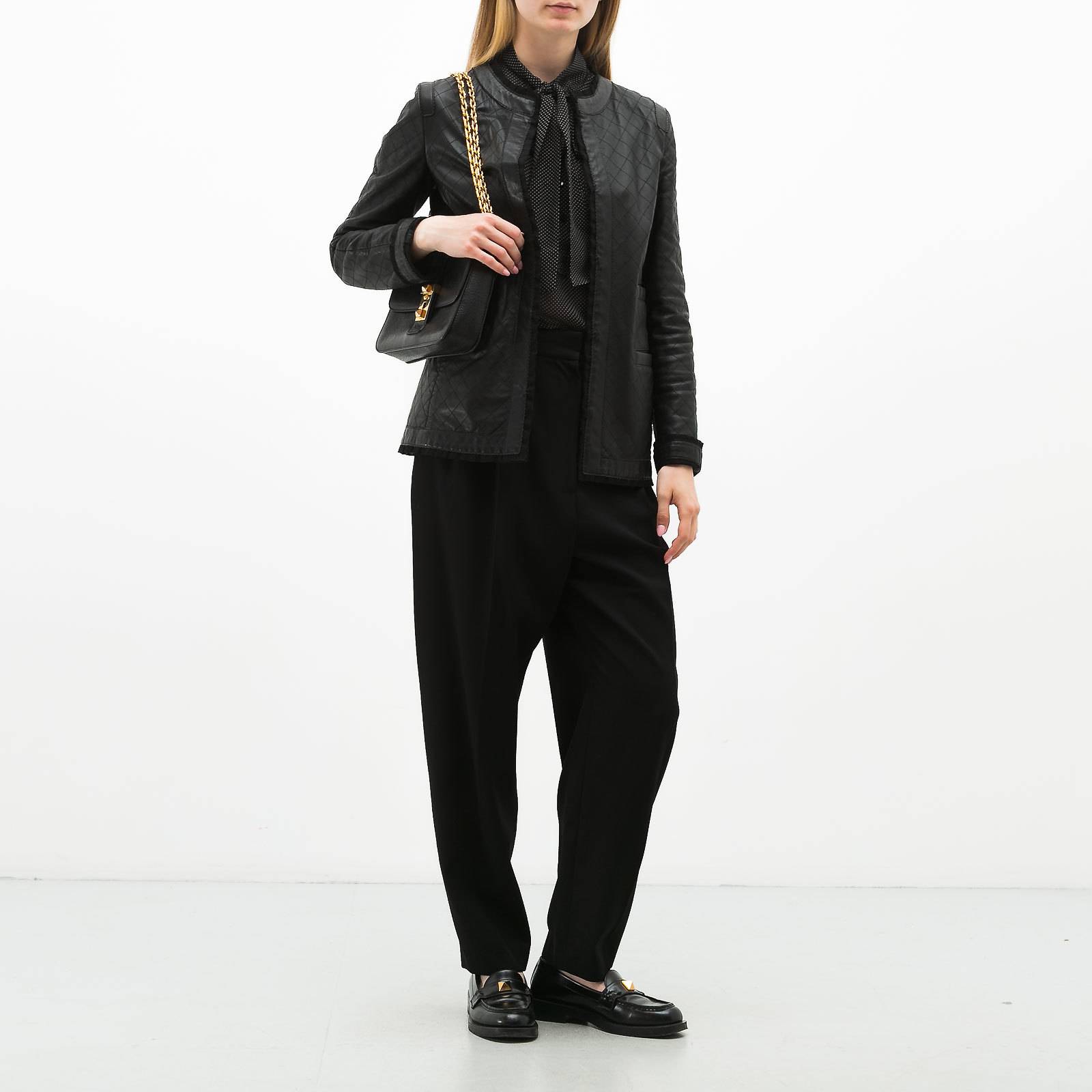 Блуза черного цвета Saint Laurent - фото из каталога магазина брендовой одежды Second Friend Store Блуза Saint Laurent - купить оригинал в секонд-хенде SFS - 2