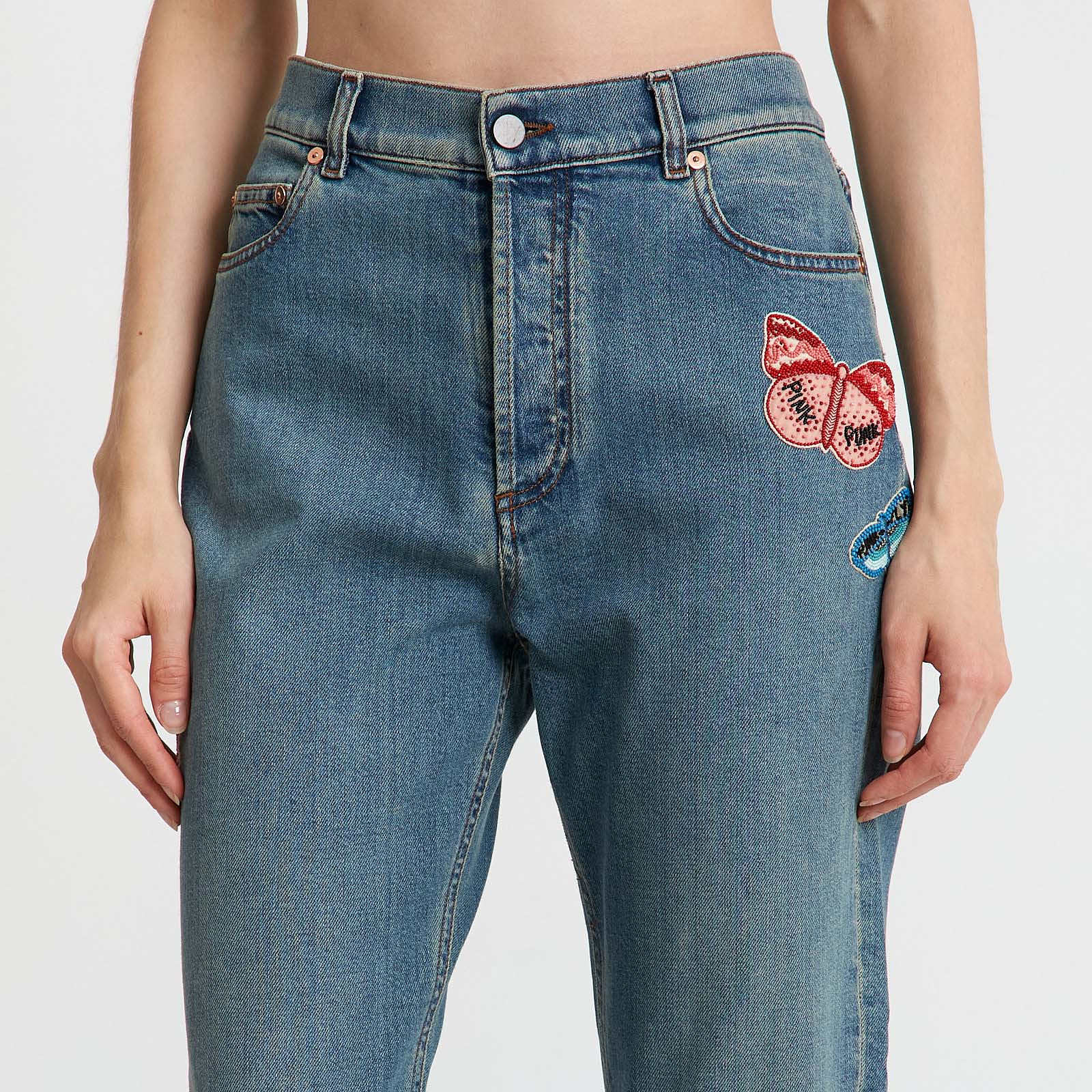 Джинсы голубого цвета Valentino - фото из каталога магазина брендовой одежды Second Friend Store Джинсы Valentino - купить оригинал в секонд-хенде SFS - 4