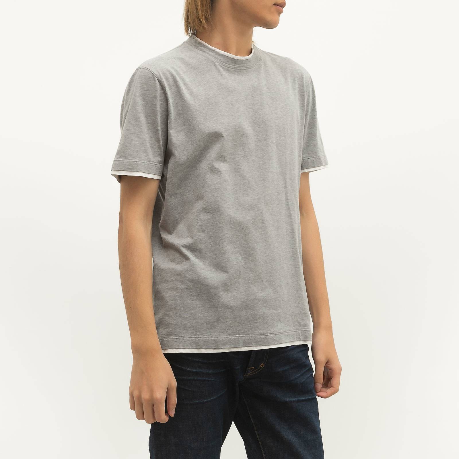 Футболка серого цвета Brunello Cucinelli - фото из каталога магазина брендовой одежды Second Friend Store Футболка Brunello Cucinelli - купить оригинал в секонд-хенде SFS - 2