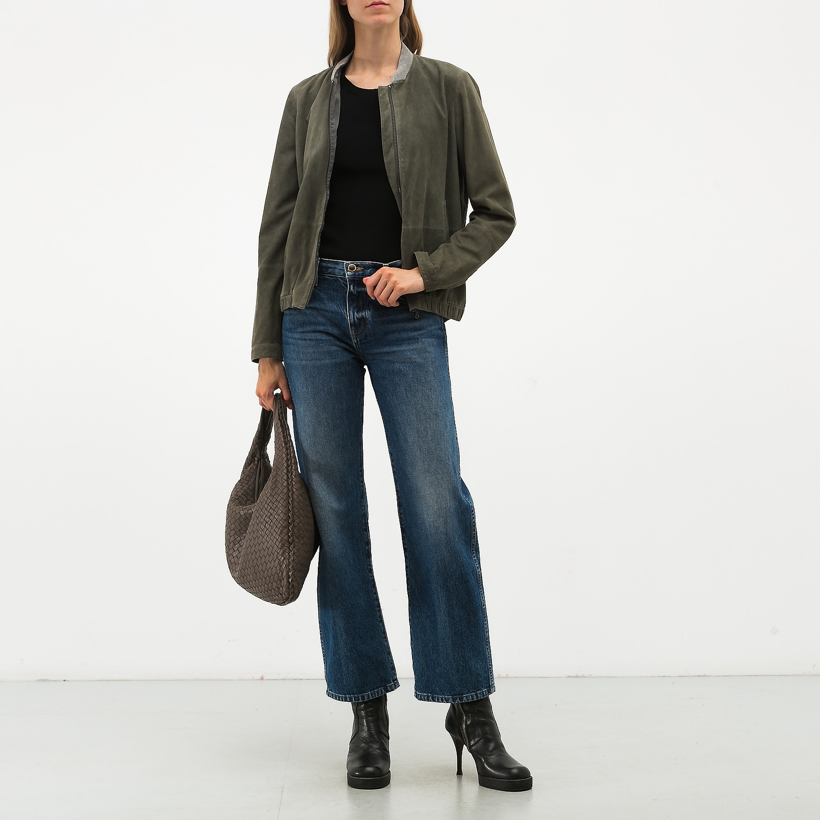 Куртка кожаная зеленого цвета Brunello Cucinelli - фото из каталога магазина брендовой одежды Second Friend Store Куртка кожаная Brunello Cucinelli - купить оригинал в секонд-хенде SFS - 2