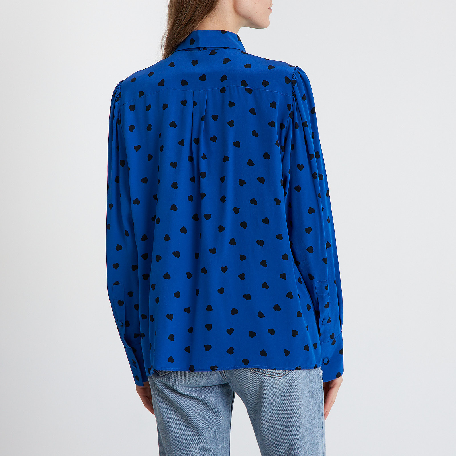 Блуза синего цвета Valentino - фото из каталога магазина брендовой одежды Second Friend Store Блуза Valentino - купить оригинал в секонд-хенде SFS - 3