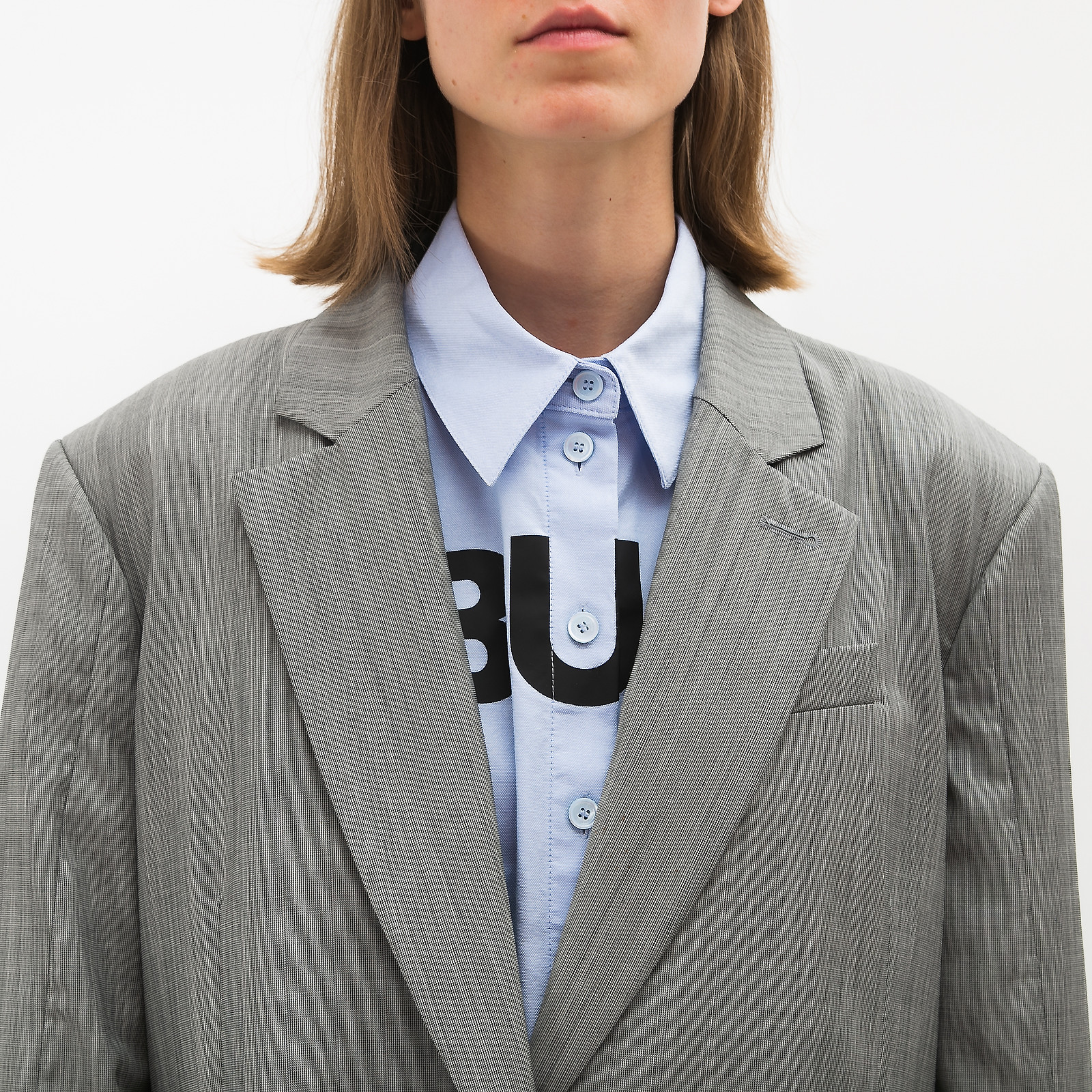 Пиджак серого цвета Tela - фото из каталога магазина брендовой одежды Second Friend Store Пиджак Tela - купить оригинал в секонд-хенде SFS - 3