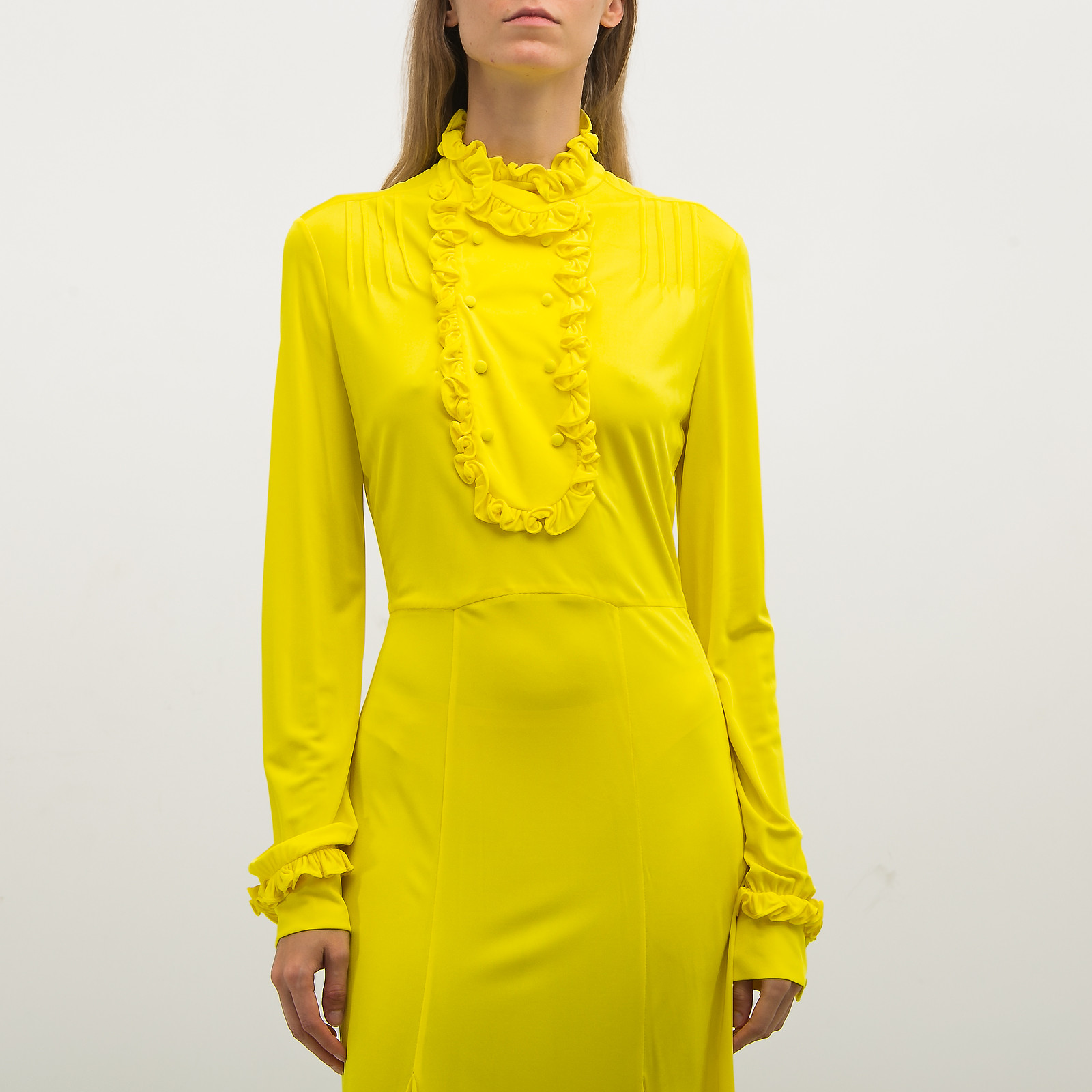 Платье желтого цвета Prada - фото из каталога магазина брендовой одежды Second Friend Store Платье Prada - купить оригинал в секонд-хенде SFS - 3