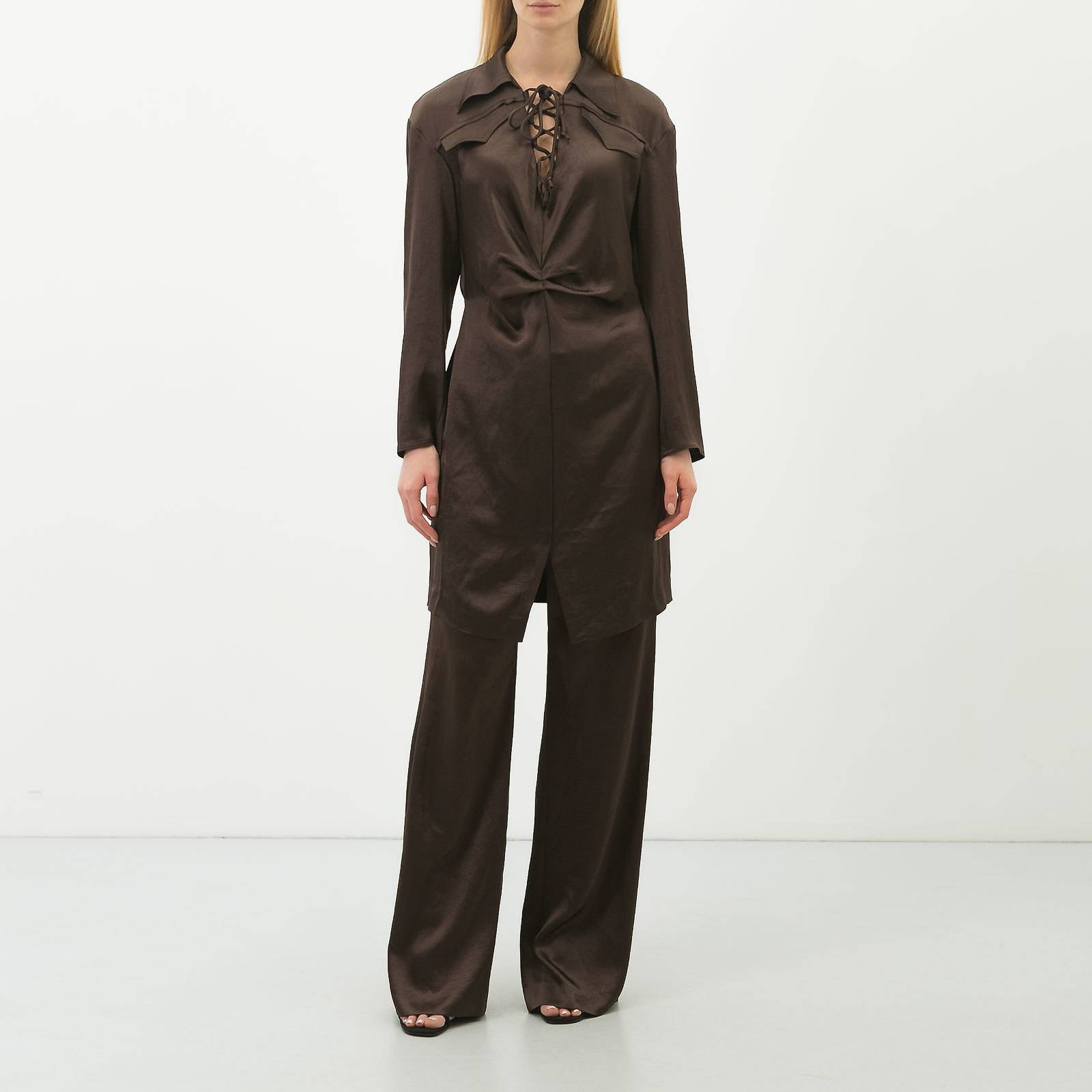 Костюм коричневого цвета Nanushka - фото из каталога магазина брендовой одежды Second Friend Store Костюм Nanushka - купить оригинал в секонд-хенде SFS - 1