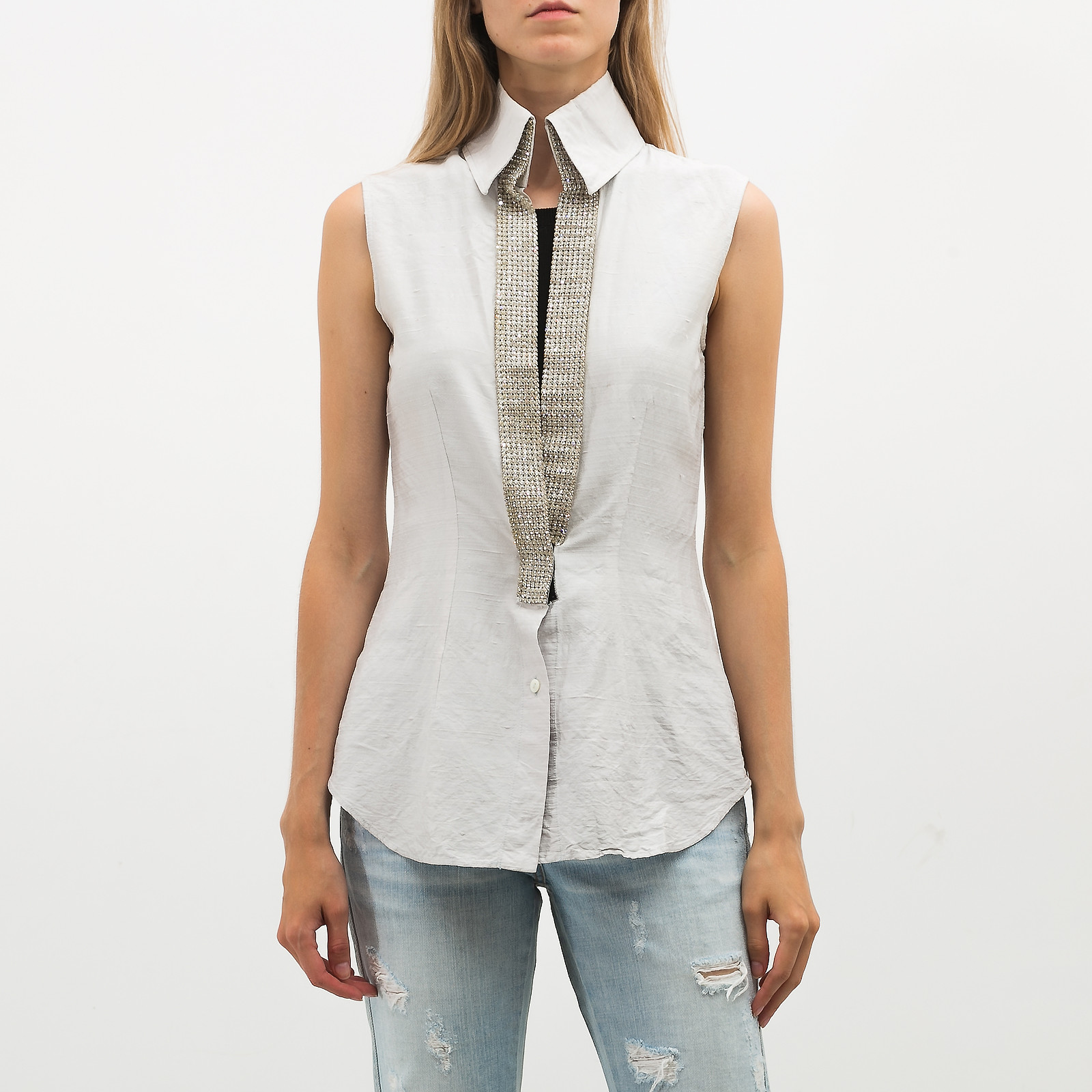 Топ серого цвета Dolce&Gabbana - фото из каталога магазина брендовой одежды Second Friend Store Топ Dolce&Gabbana - купить оригинал в секонд-хенде SFS - 1