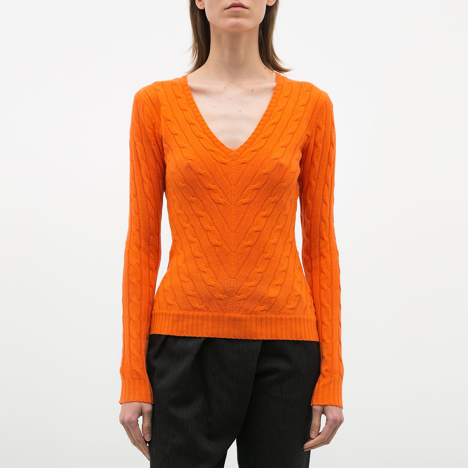 Свитер оранжевого цвета Ralph Lauren - фото из каталога магазина брендовой одежды Second Friend Store Свитер Ralph Lauren - купить оригинал в секонд-хенде SFS - 1