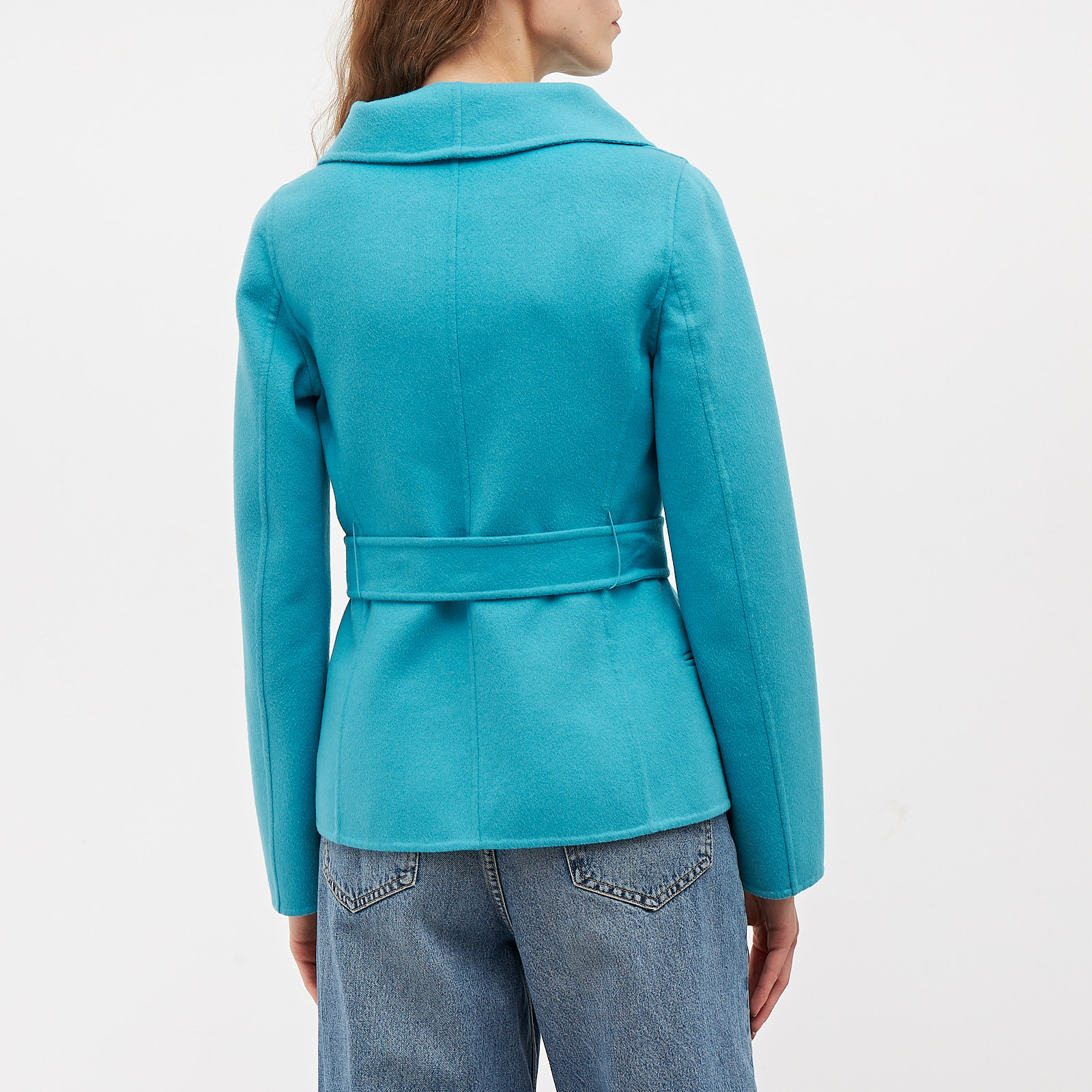 Пальто голубого цвета Max Mara - фото из каталога магазина брендовой одежды Second Friend Store Пальто Max Mara - купить оригинал в секонд-хенде SFS - 3
