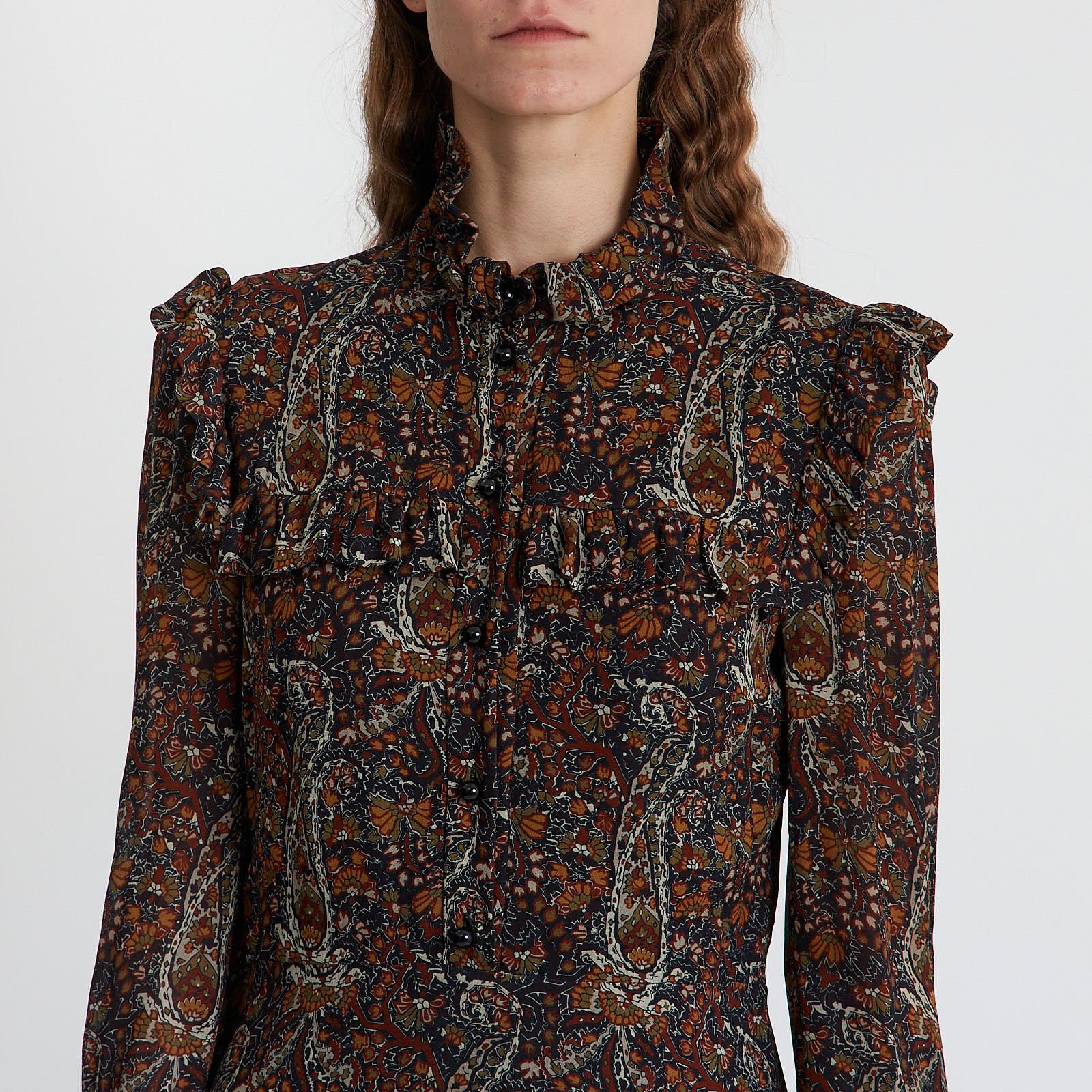 Платье коричневого цвета Saint Laurent - фото из каталога магазина брендовой одежды Second Friend Store Платье Saint Laurent - купить оригинал в секонд-хенде SFS - 4