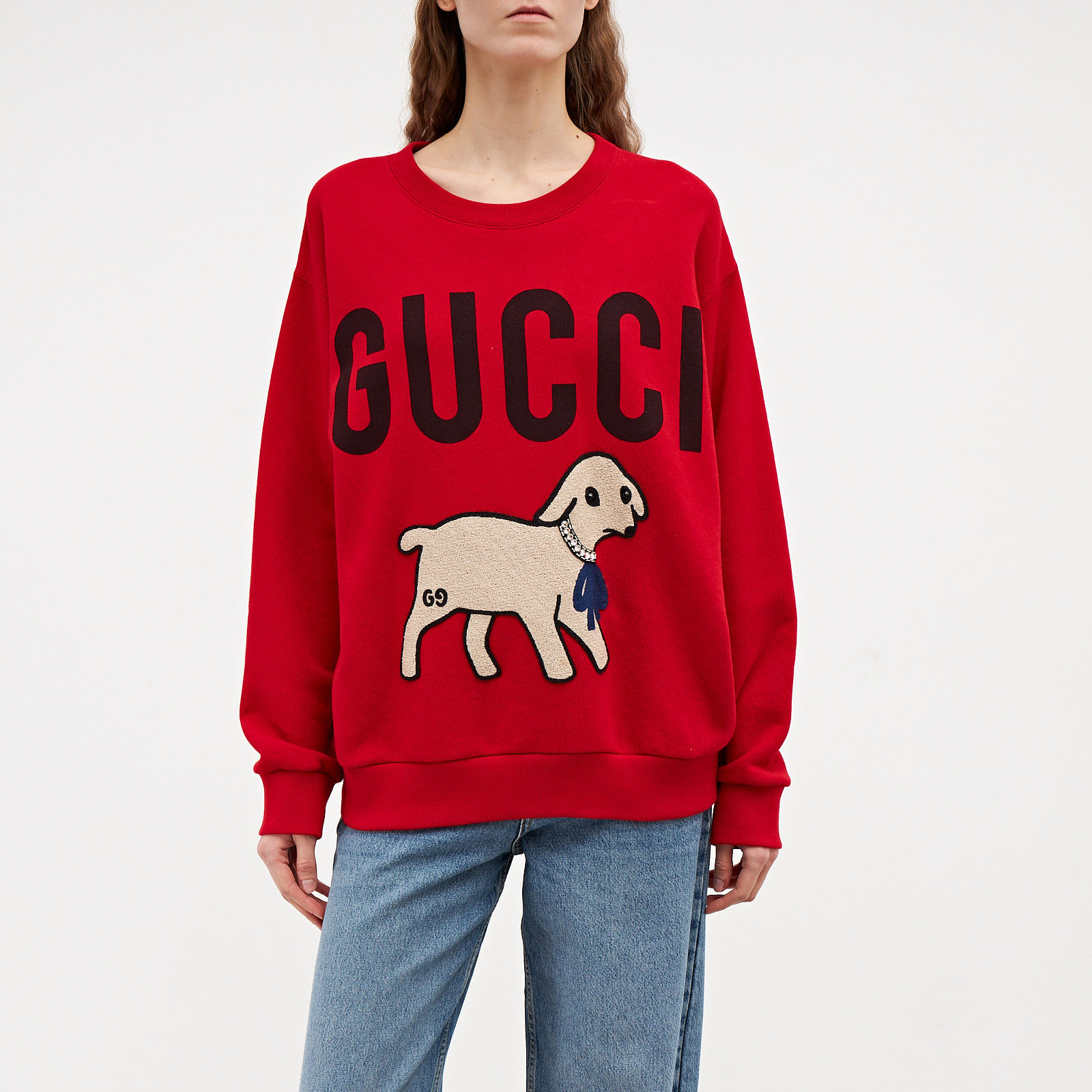 Свитшот  красного цвета Gucci - фото из каталога магазина брендовой одежды Second Friend Store Свитшот Gucci - купить оригинал в секонд-хенде SFS - 1