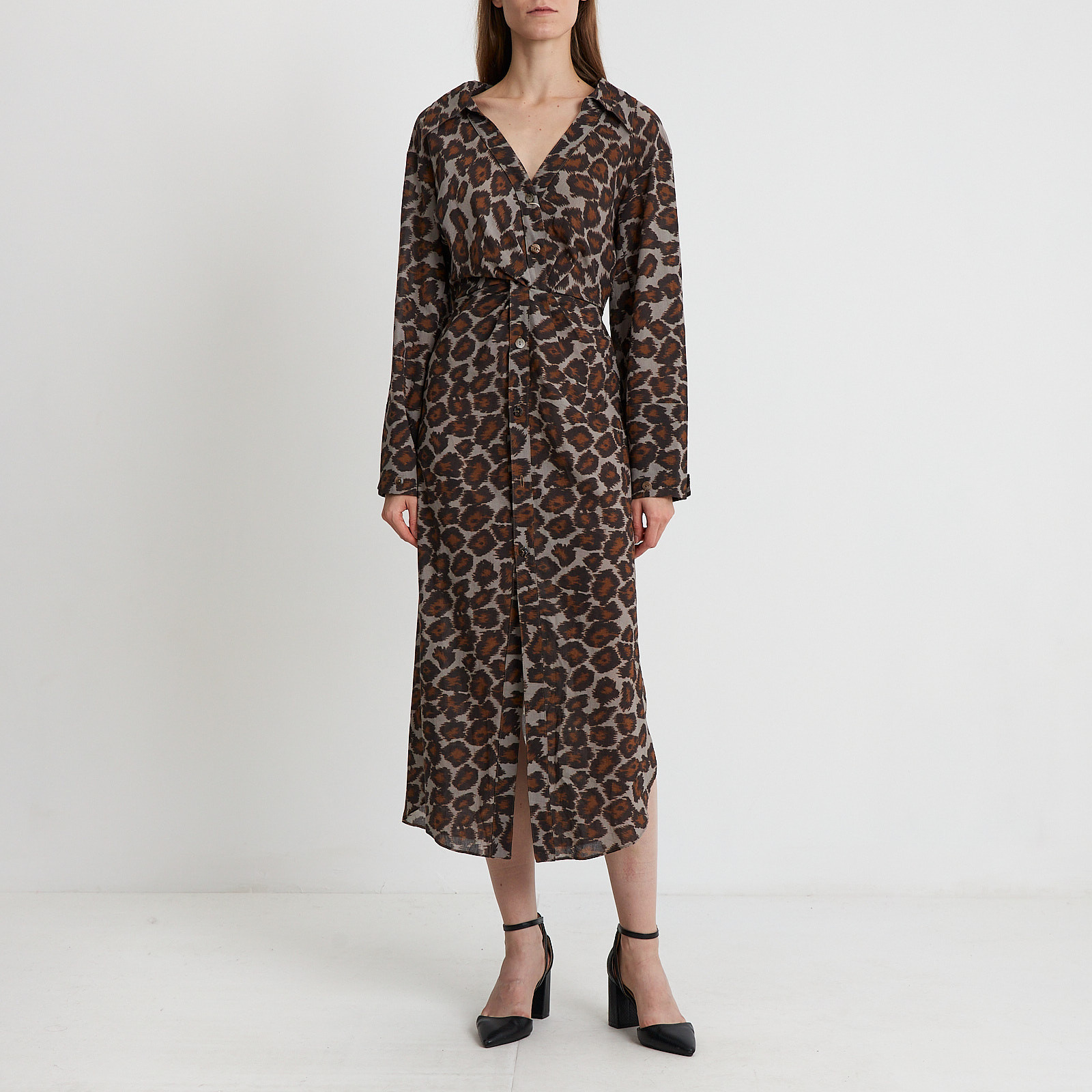 Платье серого цвета Nanushka - фото из каталога магазина брендовой одежды Second Friend Store Платье Nanushka - купить оригинал в секонд-хенде SFS - 1