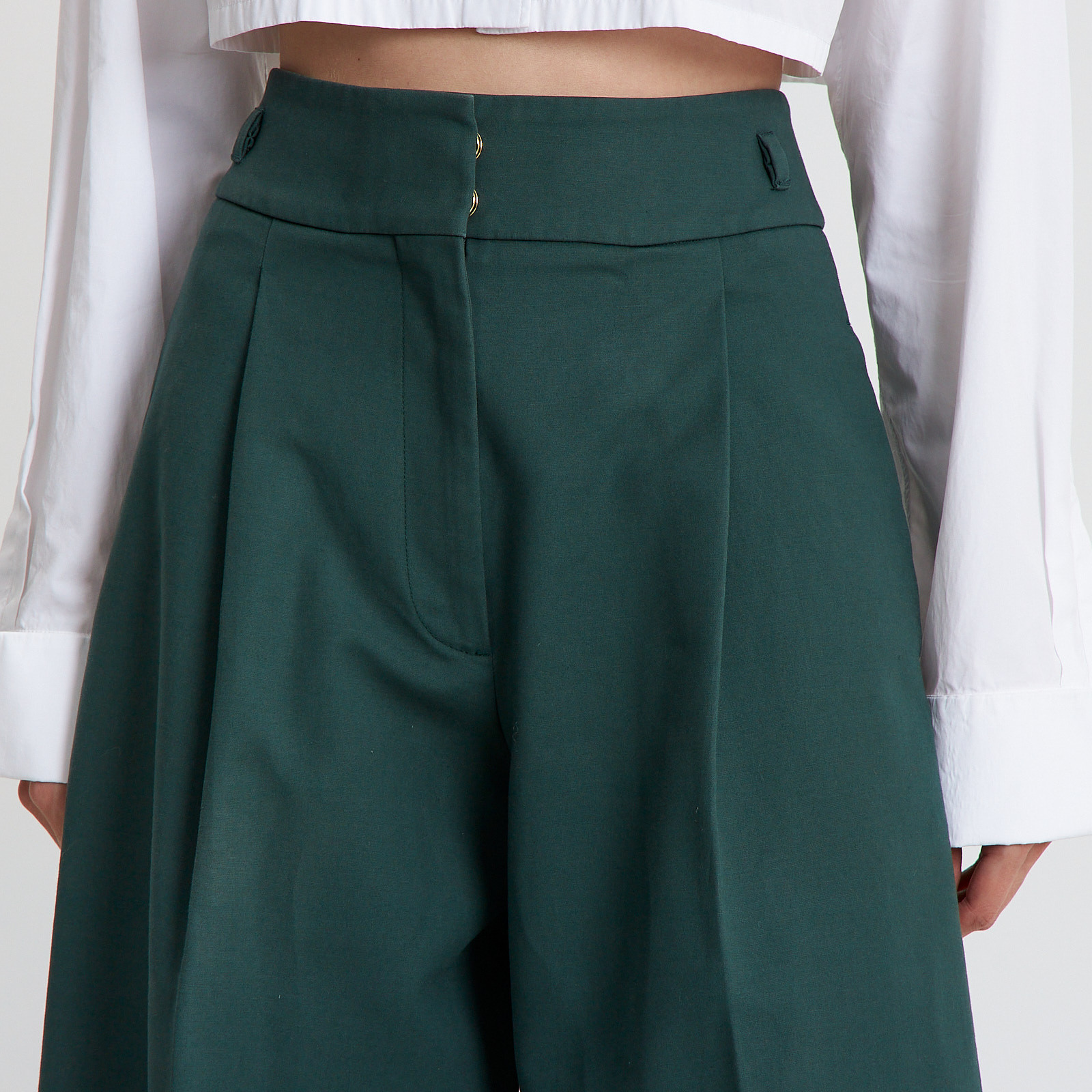 Кюлоты  зеленого цвета Rochas - фото из каталога магазина брендовой одежды Second Friend Store Кюлоты Rochas - купить оригинал в секонд-хенде SFS - 4