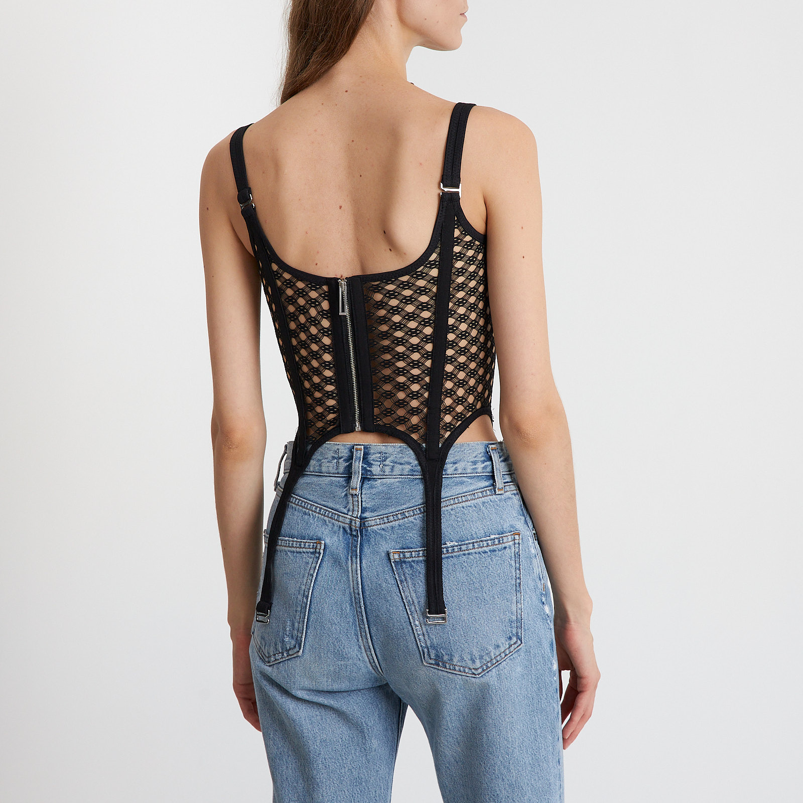 Топ черного цвета Dion Lee - фото из каталога магазина брендовой одежды Second Friend Store Топ Dion Lee - купить оригинал в секонд-хенде SFS - 3