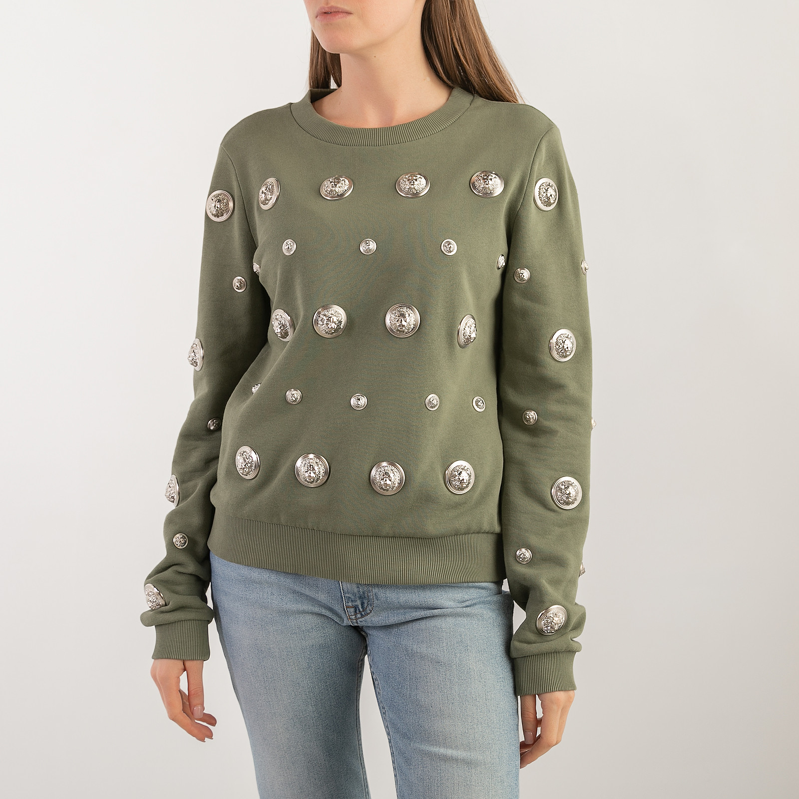 Свитшот зеленого цвета Versus Versace - фото из каталога магазина брендовой одежды Second Friend Store Свитшот Versus Versace - купить оригинал в секонд-хенде SFS - 1