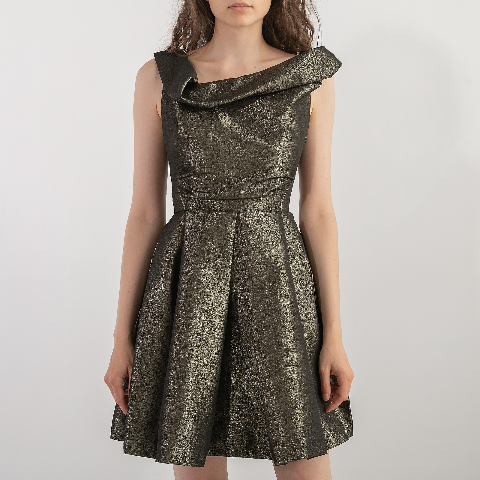 Платье золотого цвета Vivienne Westwood Anglomania - фото из каталога магазина брендовой одежды Second Friend Store Платье Vivienne Westwood Anglomania - купить оригинал в секонд-хенде SFS - 1