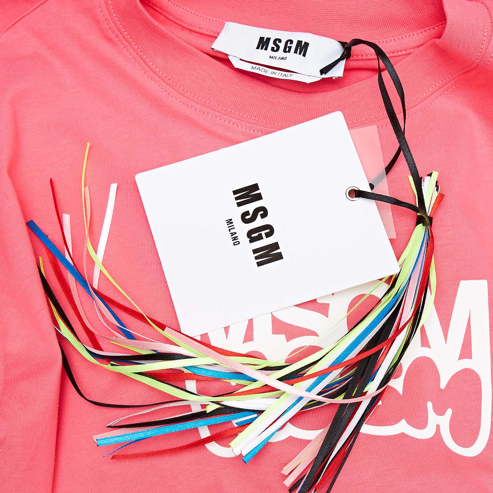 Футболка  розового цвета MSGM - фото из каталога магазина брендовой одежды Second Friend Store Футболка MSGM - купить оригинал в секонд-хенде SFS - 5