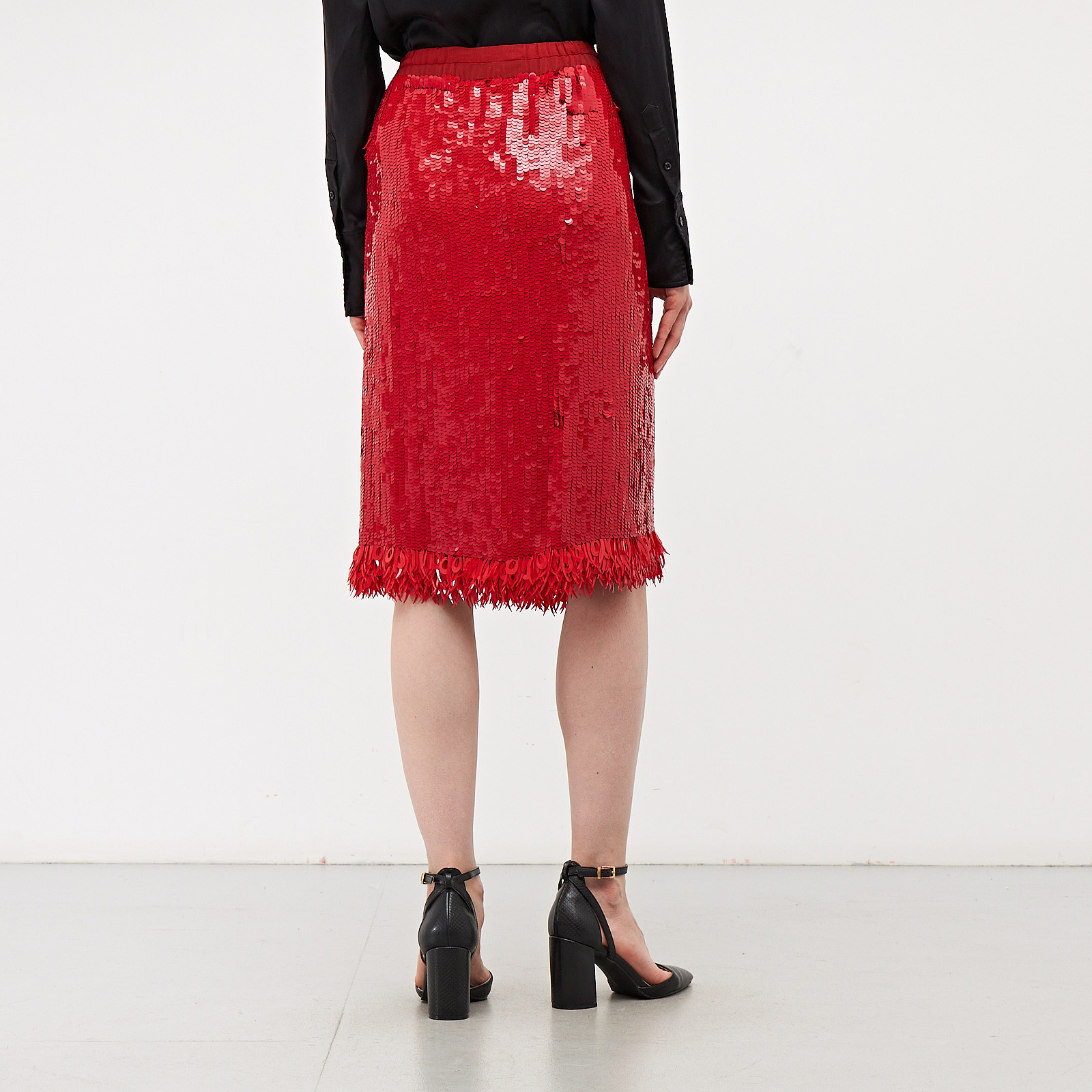 Юбка красного цвета Dries Van Noten - фото из каталога магазина брендовой одежды Second Friend Store Юбка Dries Van Noten - купить оригинал в секонд-хенде SFS - 3