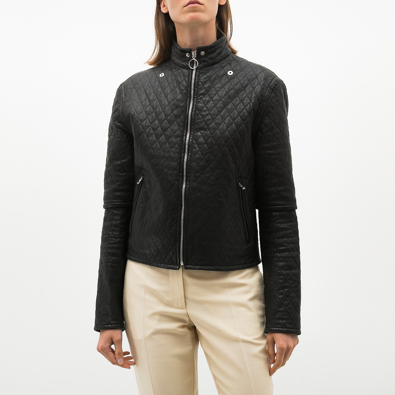 Кожаная куртка Opening Ceremony x черного цвета MM6 Maison Margiela - фото из каталога магазина брендовой одежды Second Friend Store Кожаная куртка Opening Ceremony x MM6 Maison Margiela - купить оригинал в секонд-хенде SFS - 1