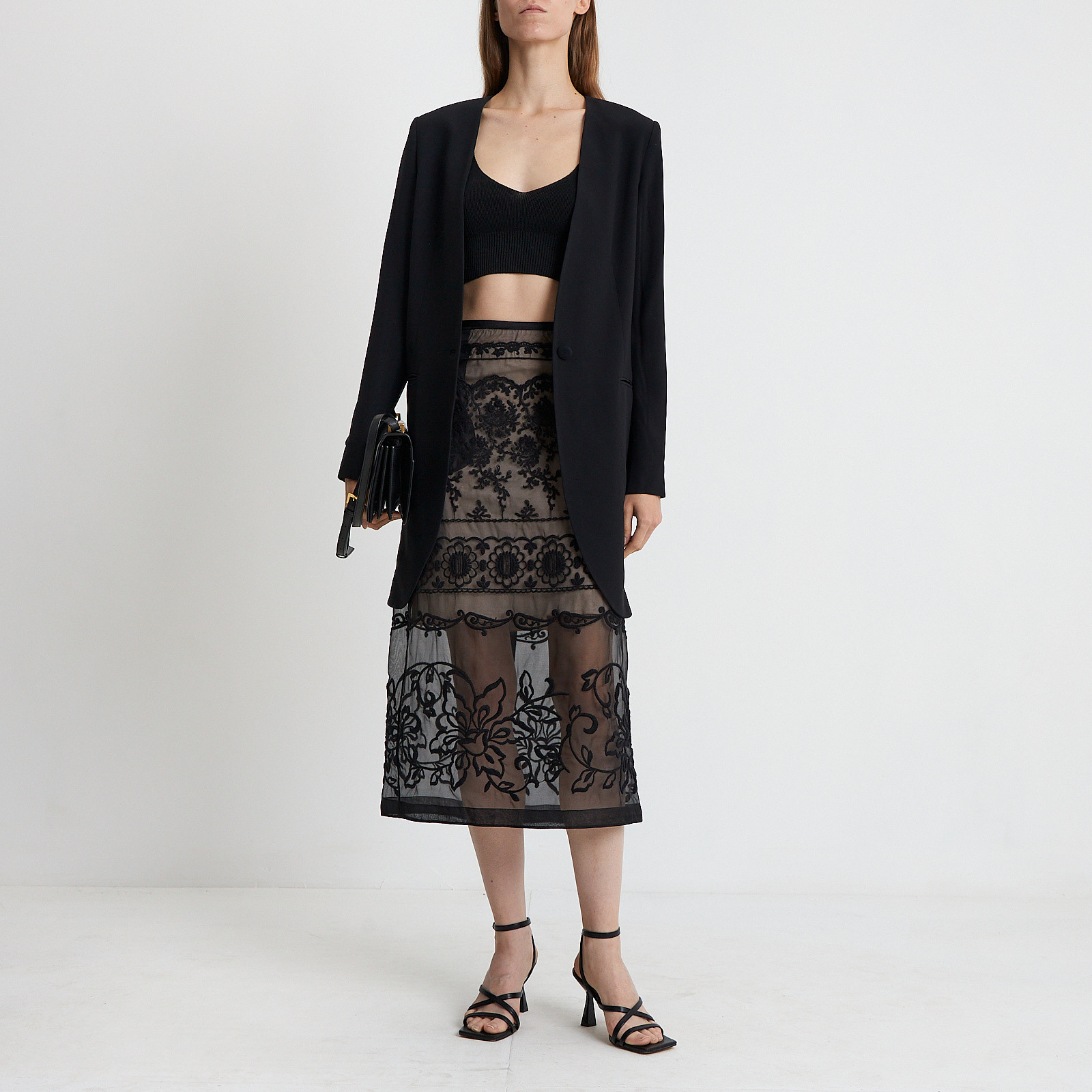 Юбка  черного цвета N21 - фото из каталога магазина брендовой одежды Second Friend Store Юбка N21 - купить оригинал в секонд-хенде SFS - 2