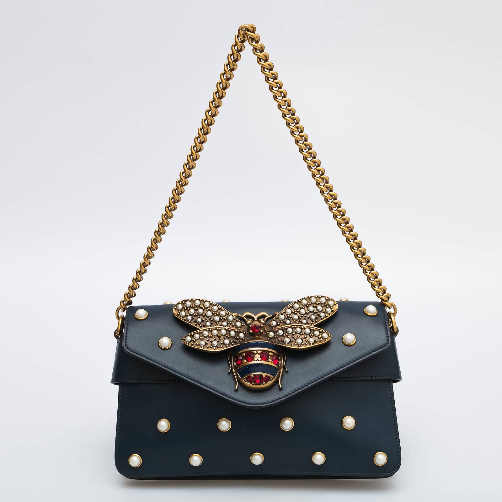 Сумка синего цвета Gucci - фото из каталога магазина брендовой одежды Second Friend Store Сумка Gucci - купить оригинал в секонд-хенде SFS - 1