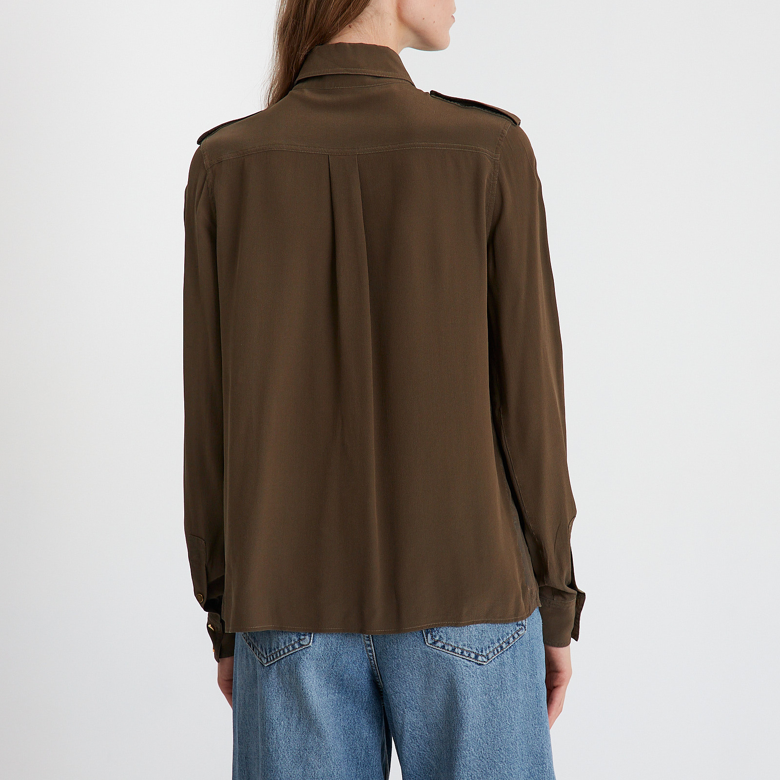 Блуза коричневого цвета Tom Ford - фото из каталога магазина брендовой одежды Second Friend Store Блуза Tom Ford - купить оригинал в секонд-хенде SFS - 3