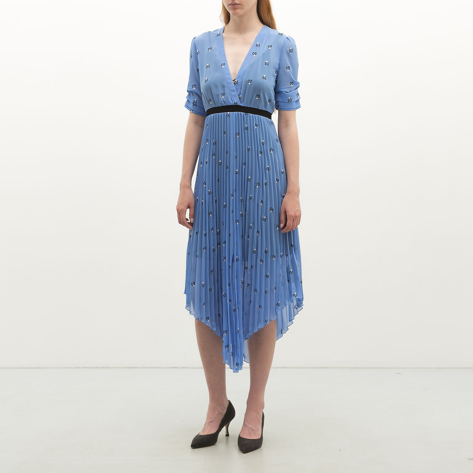 Платье голубого цвета Maje - фото из каталога магазина брендовой одежды Second Friend Store Платье Maje - купить оригинал в секонд-хенде SFS - 1