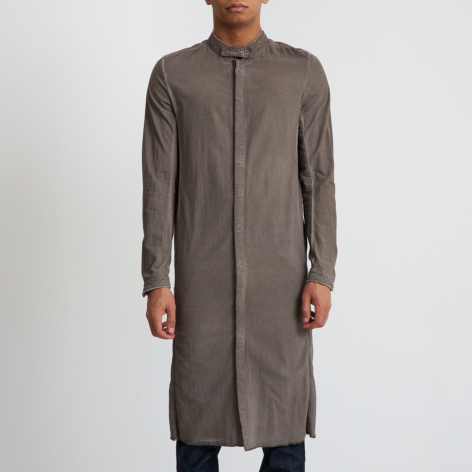 Рубашка серого цвета Boris Bidjan Saberi - фото из каталога магазина брендовой одежды Second Friend Store Рубашка Boris Bidjan Saberi - купить оригинал в секонд-хенде SFS - 1