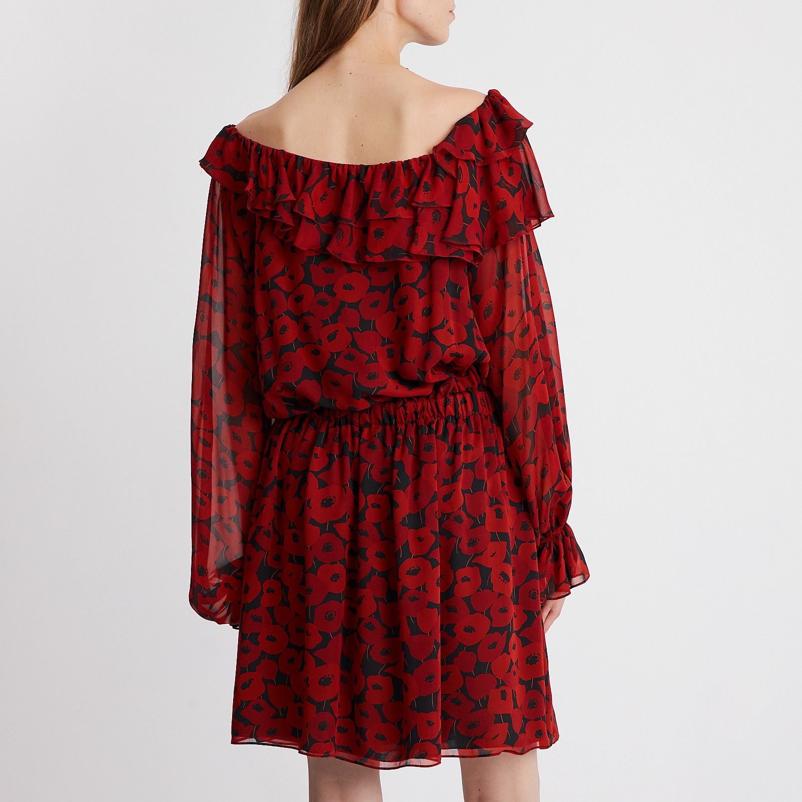 Платье красного цвета Saint Laurent - фото из каталога магазина брендовой одежды Second Friend Store Платье Saint Laurent - купить оригинал в секонд-хенде SFS - 3